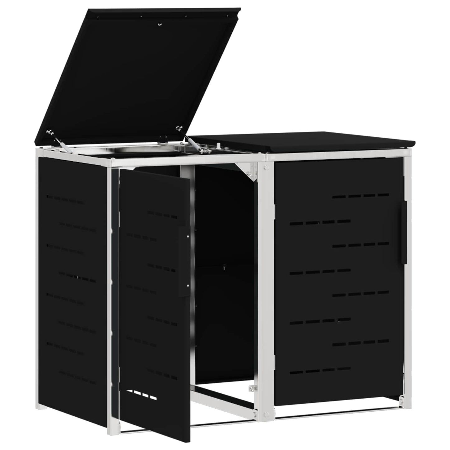 Avfallsbeholderoppbevaring Svart 138 x 77,5 x 112,5 cm