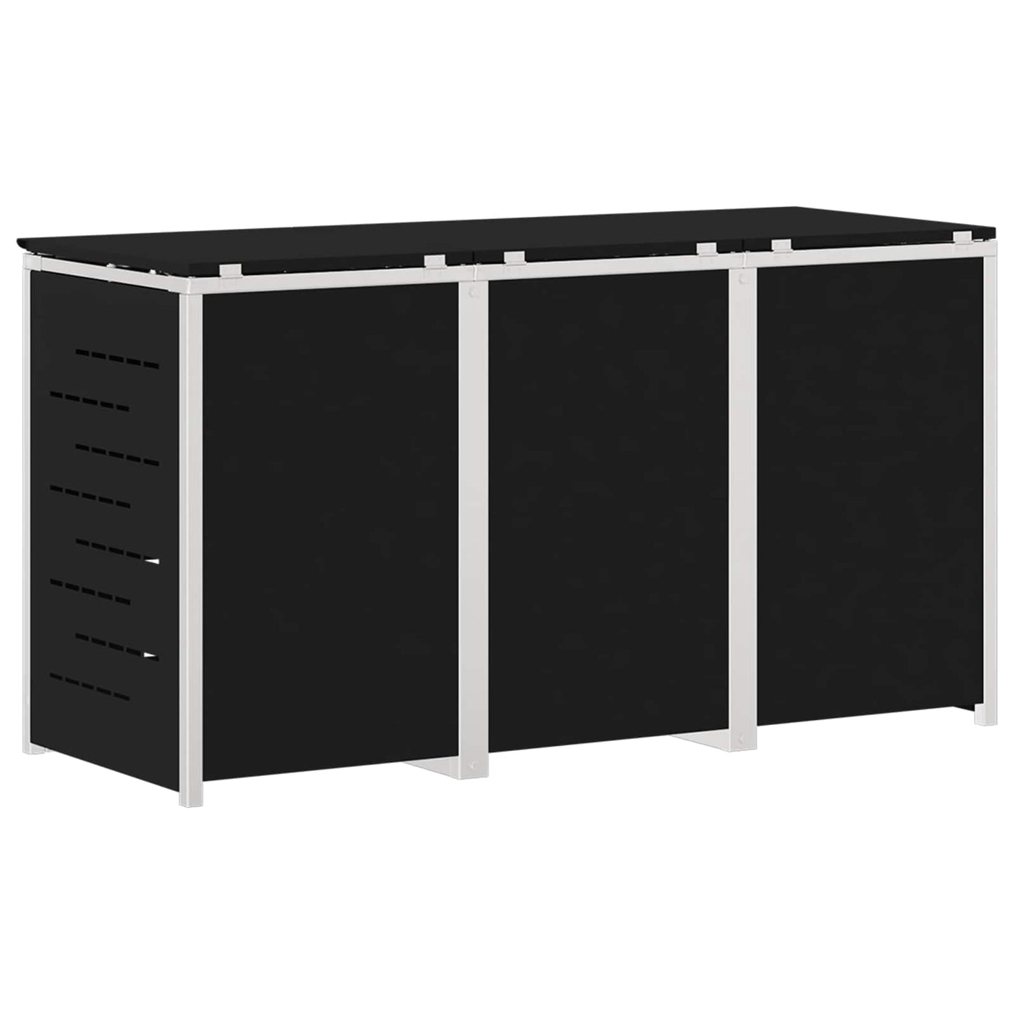 Avfallsbeholderoppbevaring Svart 207 x 77,5 x 112,5 cm