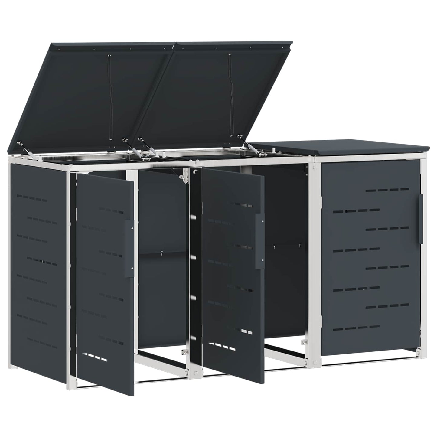 Avfallsbeholderoppbevaring Antrasitt 207 x 77,5 x 112,5 cm