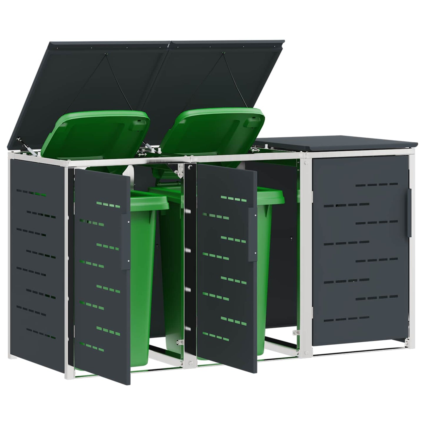 Avfallsbeholderoppbevaring Antrasitt 207 x 77,5 x 112,5 cm