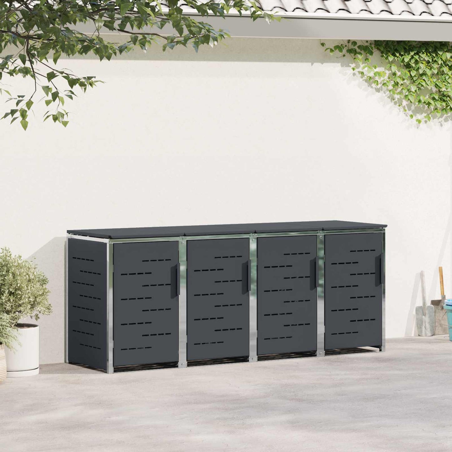Avfallsbeholderoppbevaring Antrasitt 276 x 77,5 x 112,5 cm