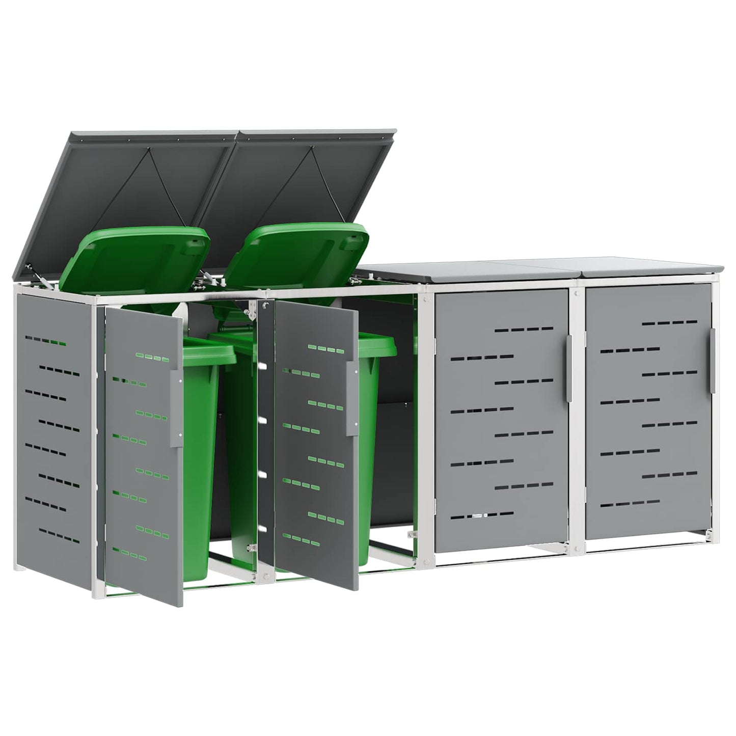 Avfallsbeholderoppbevaring Grå 276 x 77,5 x 112,5 cm
