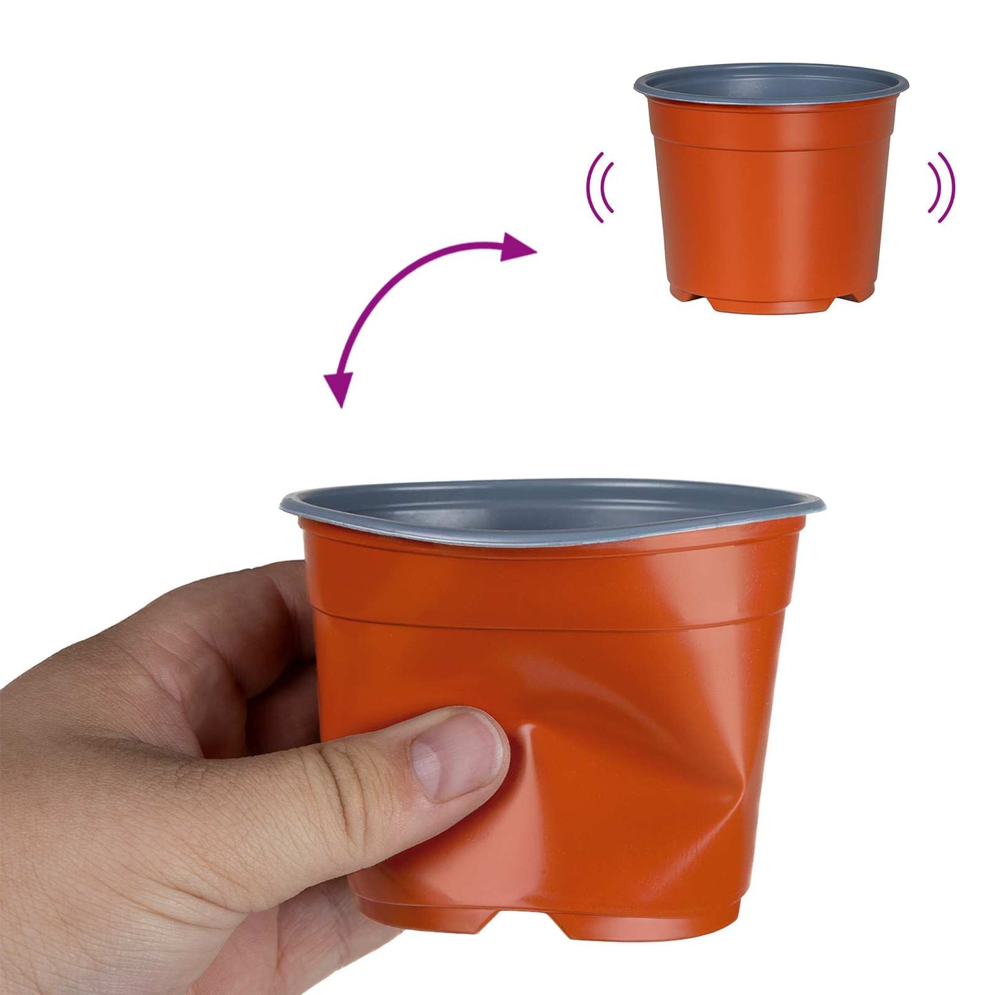 Rund Blomsterpotte 100 pcs Terrakotta Ø 10 x 8 cm Plast