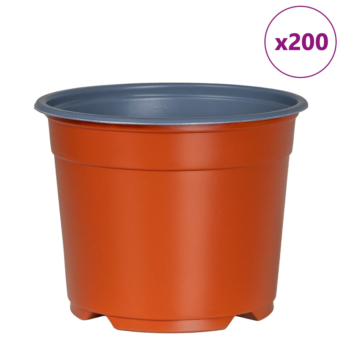 Rund Blomsterpotte 200 pcs Terrakotta Ø 10 x 8 cm Plast
