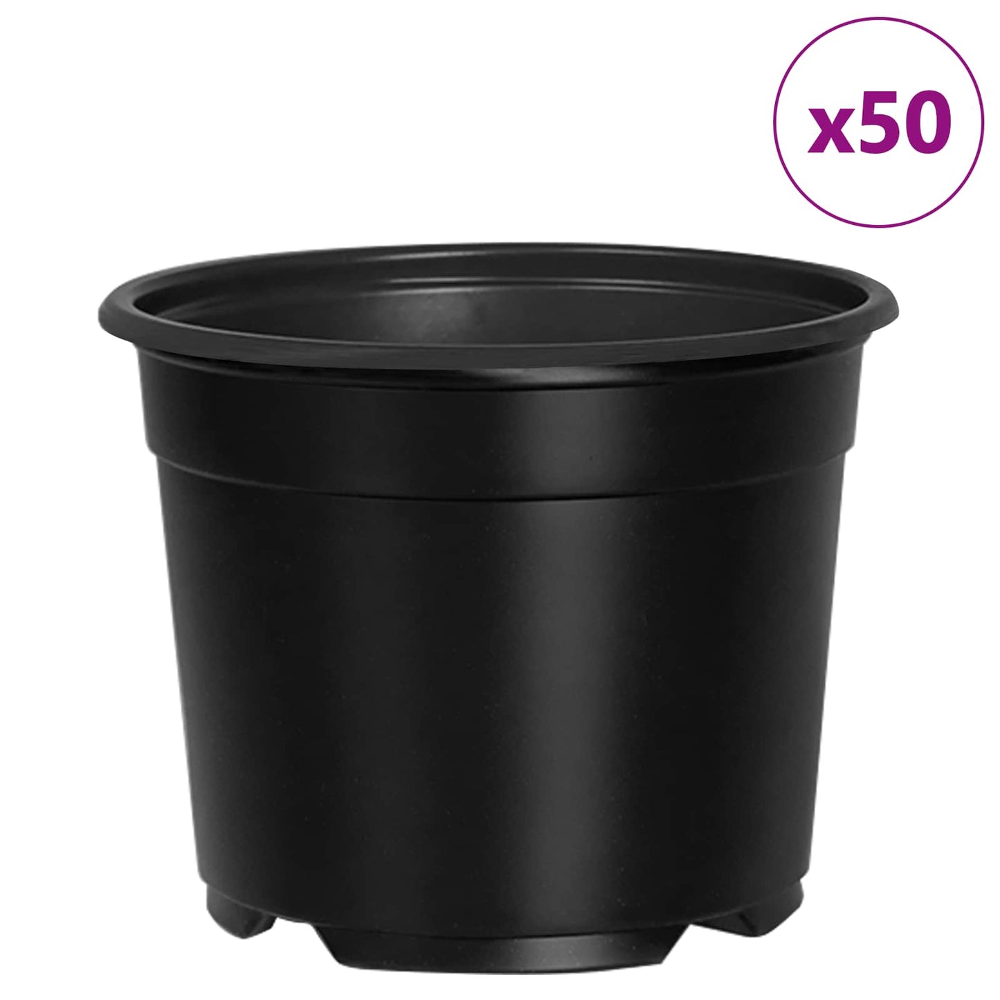 Rund Blomsterpotte 50 pcs Svart Ø 10 x 8 cm Plast