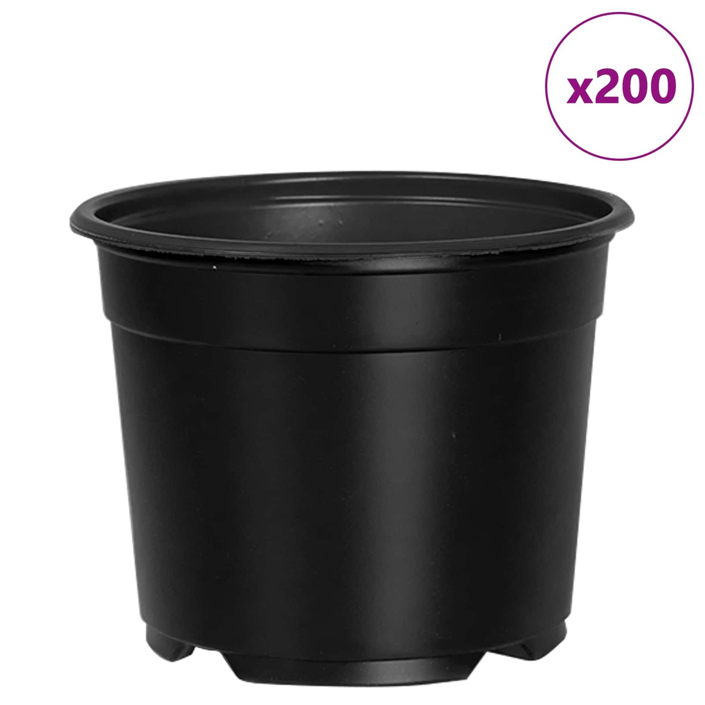 Rund Blomsterpotte 200 pcs Svart Ø 10 x 8 cm Plast