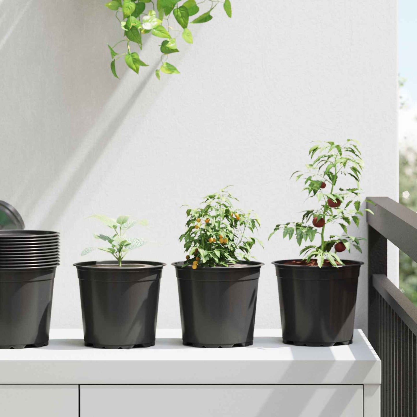 Blomsterpotte 200 pcs Svart Ø 15 x 13 cm Plast