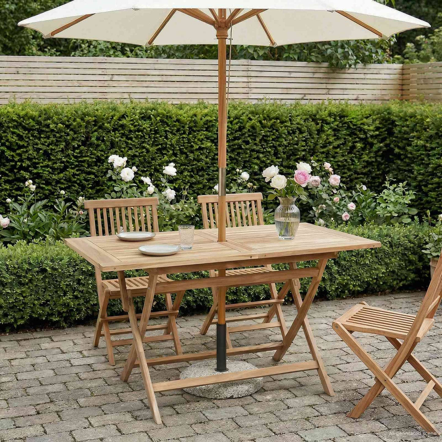 Sammenleggbart hagebord Naturlig 120 x 70 x 75,5 cm
