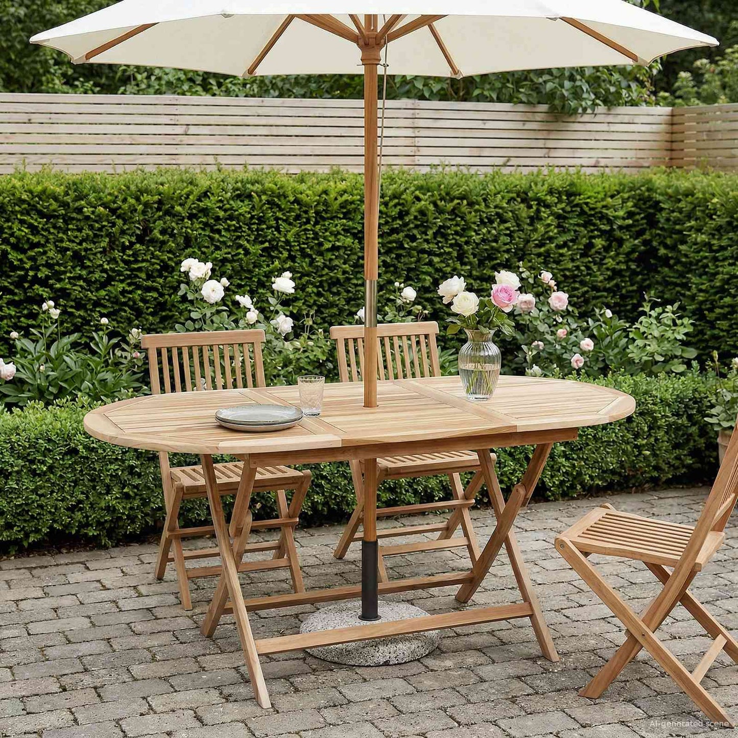 Sammenleggbart hagebord Naturlig 160 x 80 x 76 cm