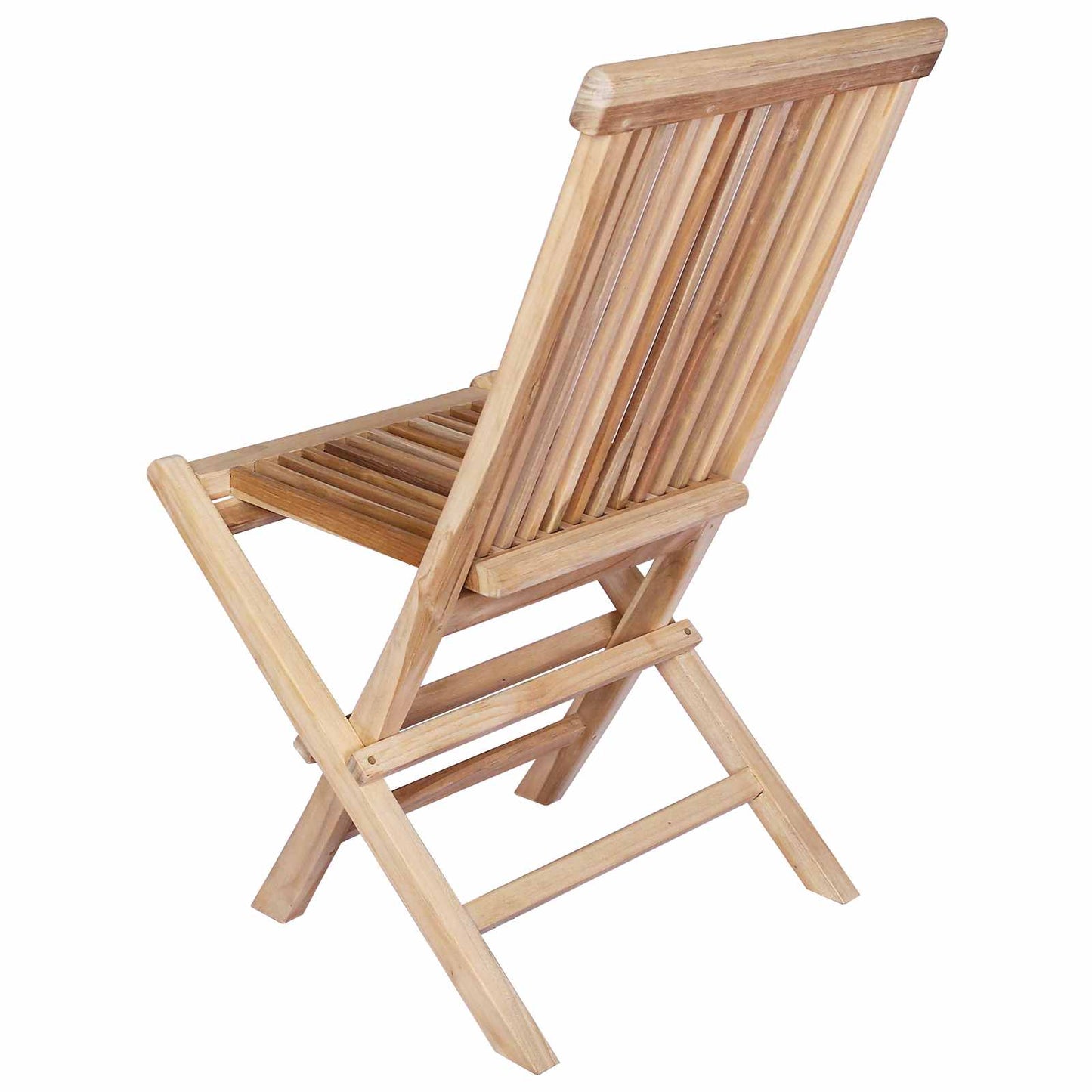 Foldbar Hage Stol 2 stk. Naturlig Massivt Teaktre