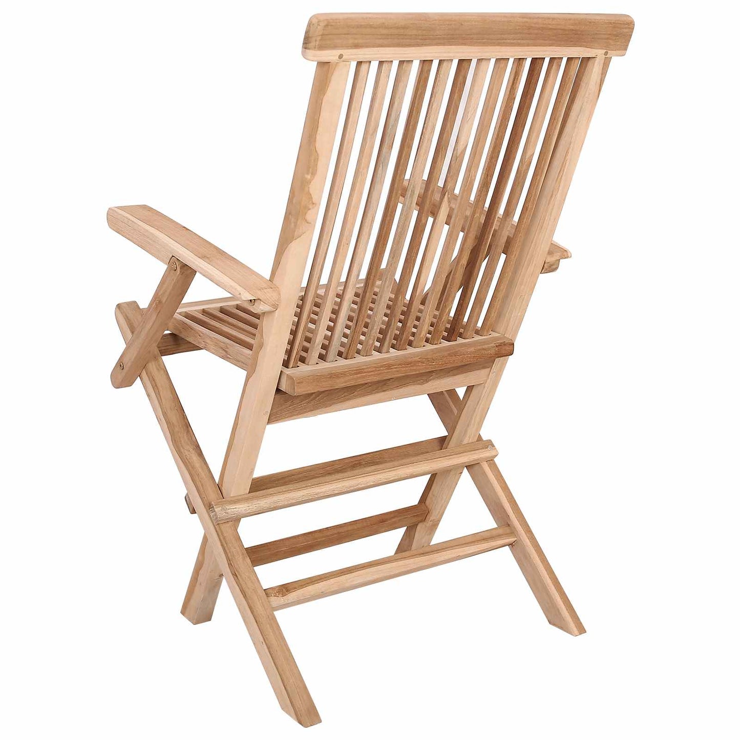 Foldbar Hage Stol 2 pcs Naturlig Massivt Teaktre