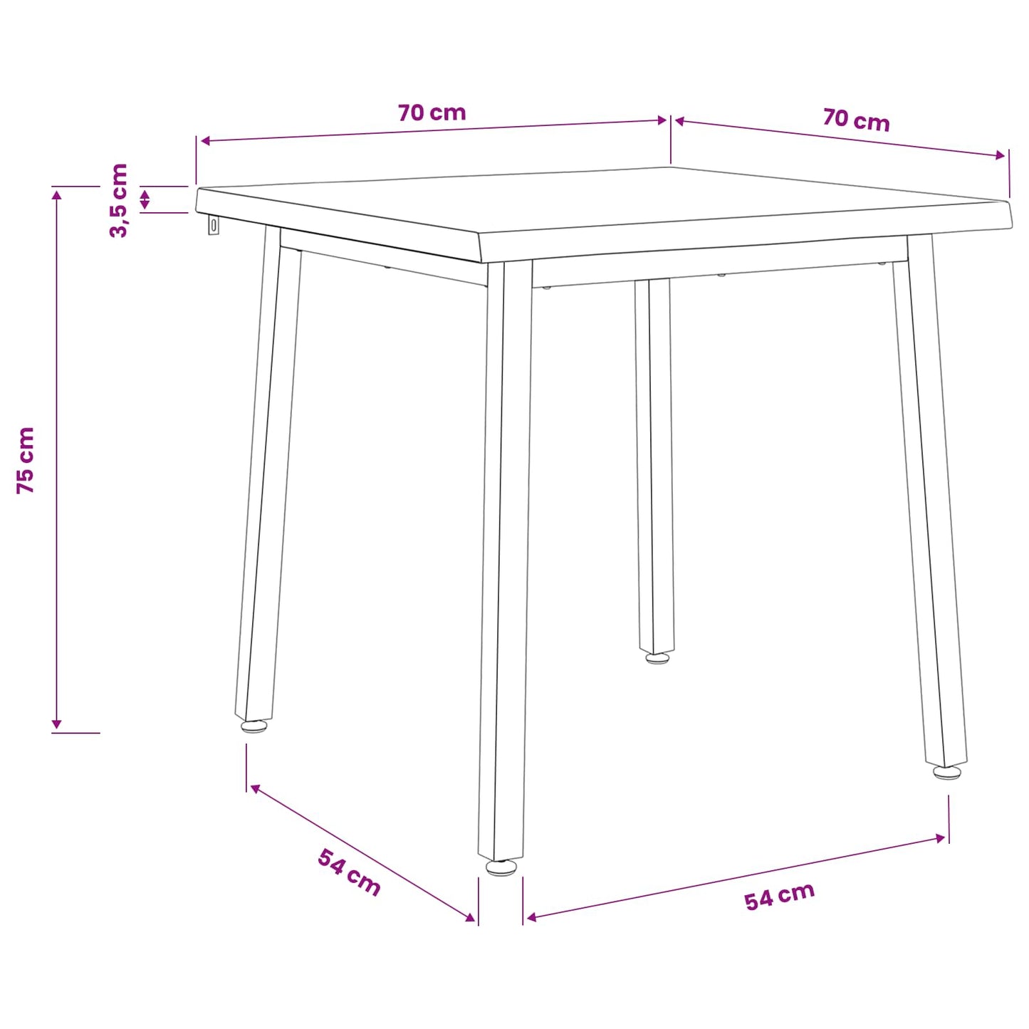 70 x 70 x 75 cm Solid akasietre Naturlig og Kaffe Torget