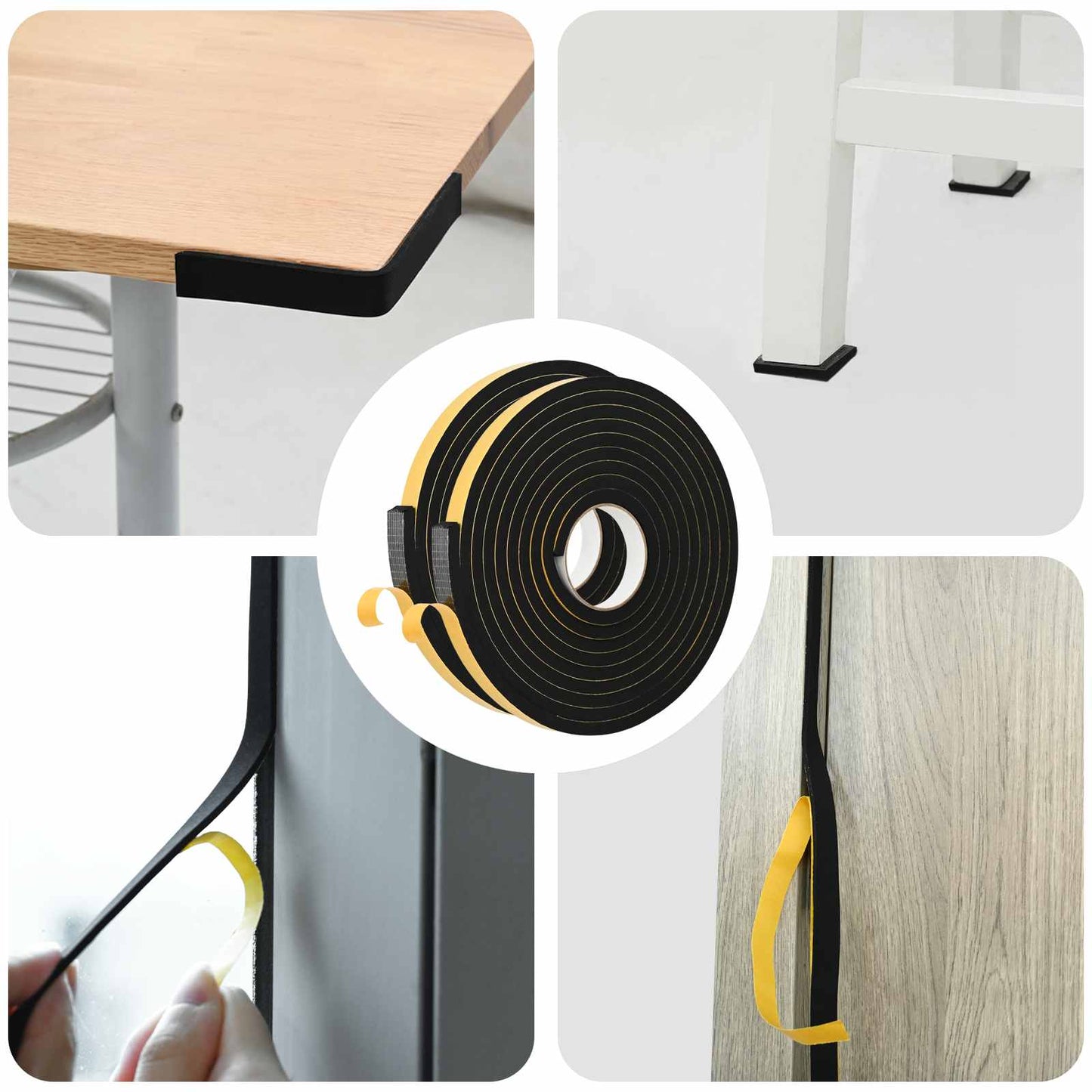 Selvklebende skum tape 2 stk. Svart 15 mm x 5 m CR skum
