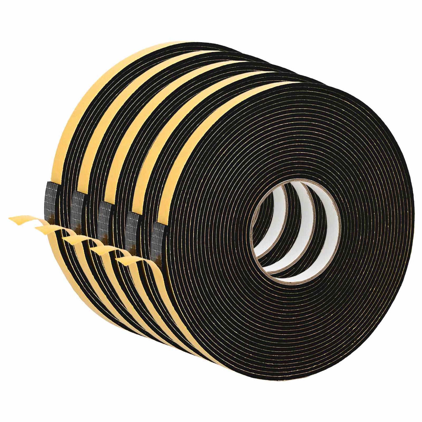 Selvklebende skum tape 5 stk. Svart 20mm x 10m CR skum