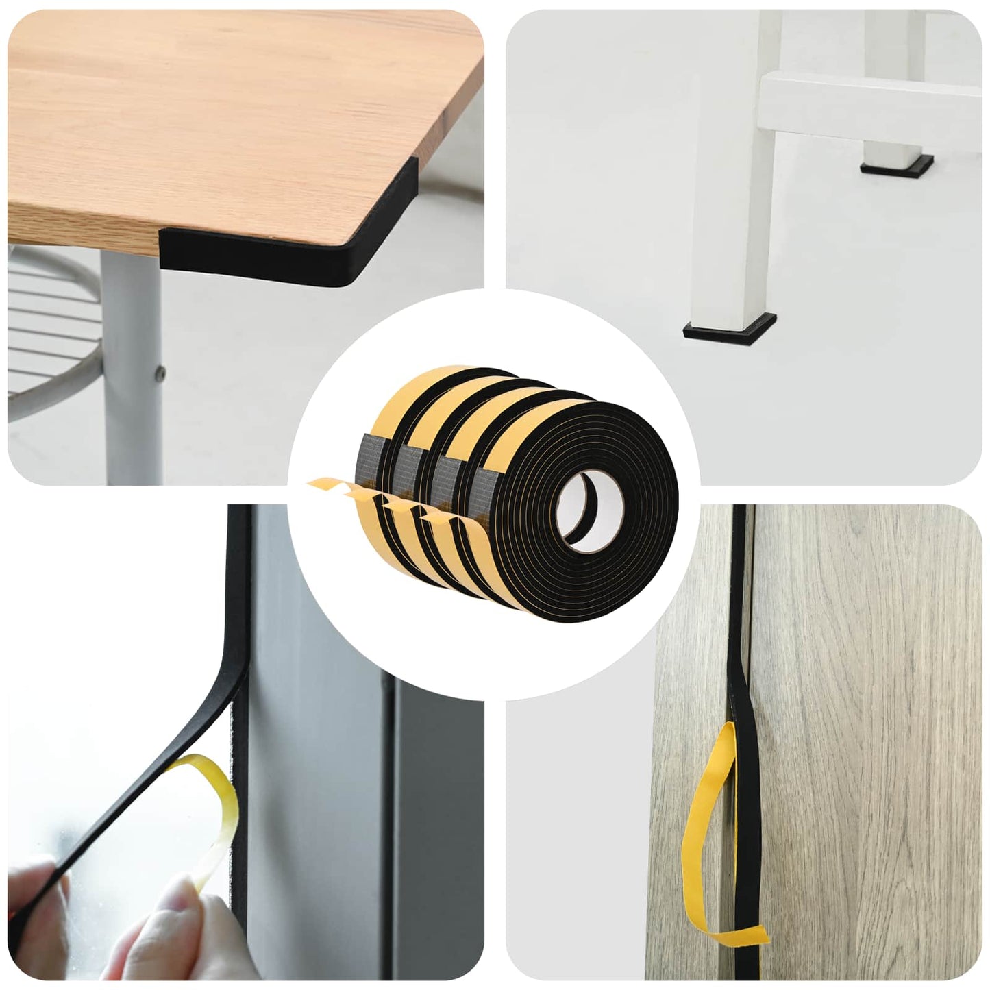 Selvklebende skum tape 4 stk. Svart 30mm x 5m CR skum