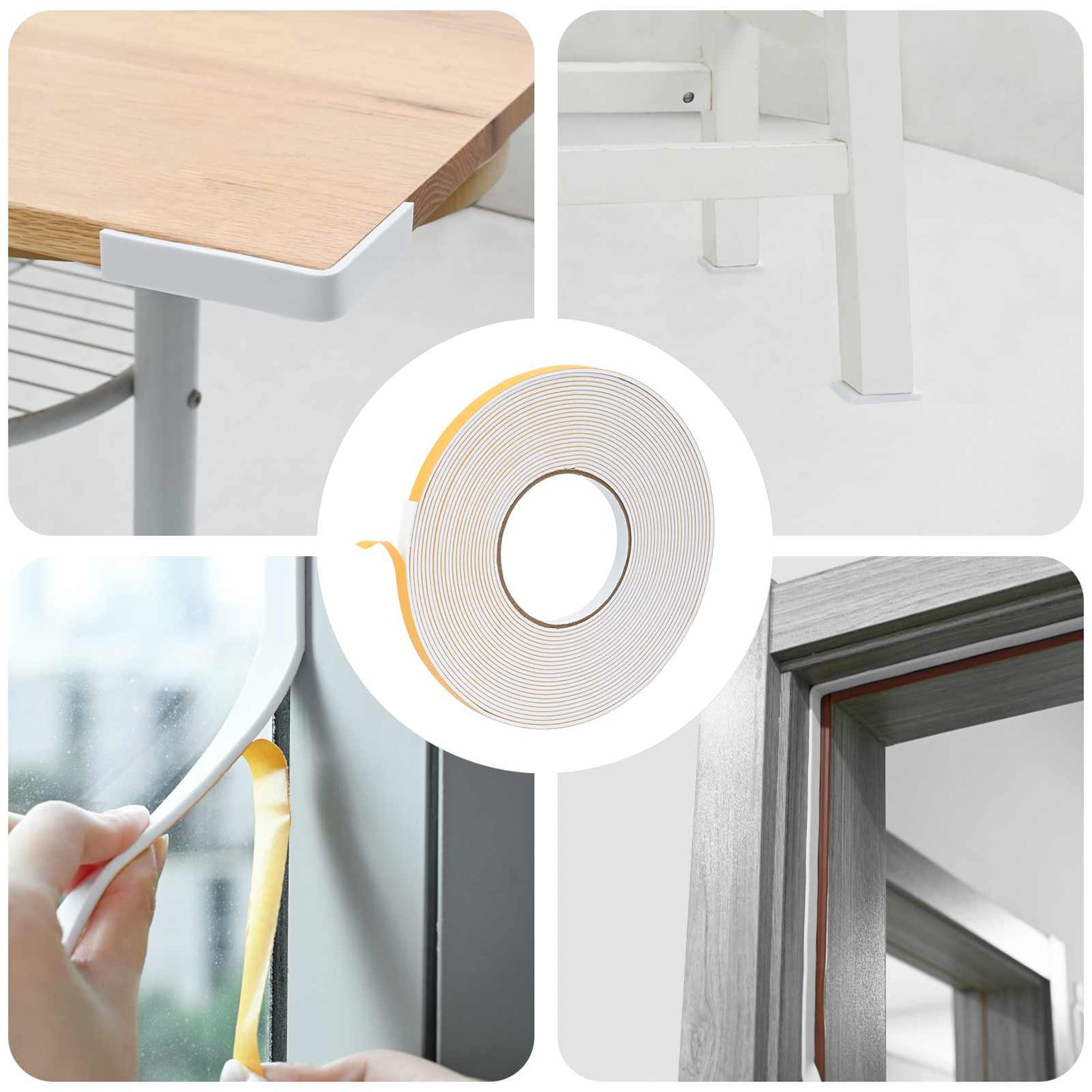 Selvklebende skum tape Hvit 10mm x 10m CR skum