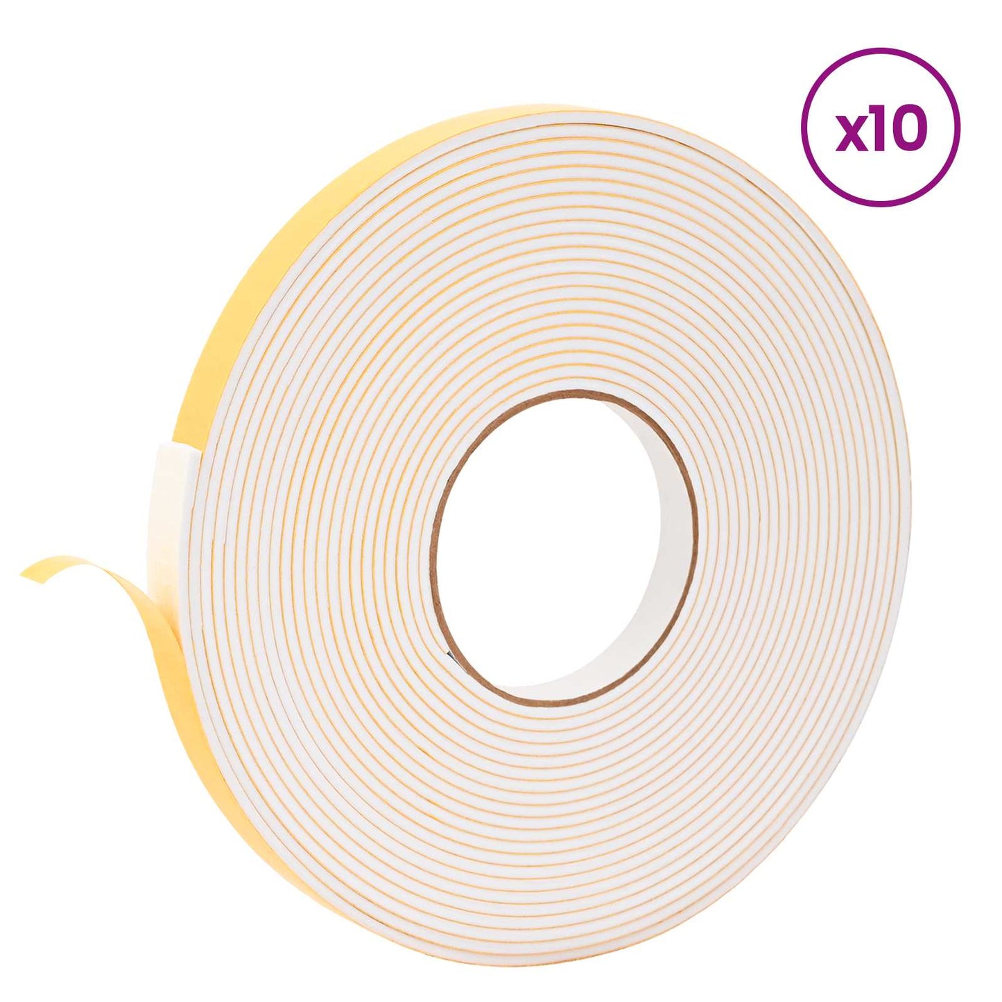 Selvklebende skum tape 10 stk. Hvit 15mm x 10m CR skum