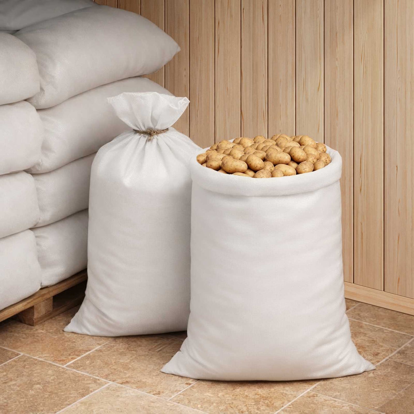 Vevde sekker 100 pcs Hvit 65 x 115 cm PP