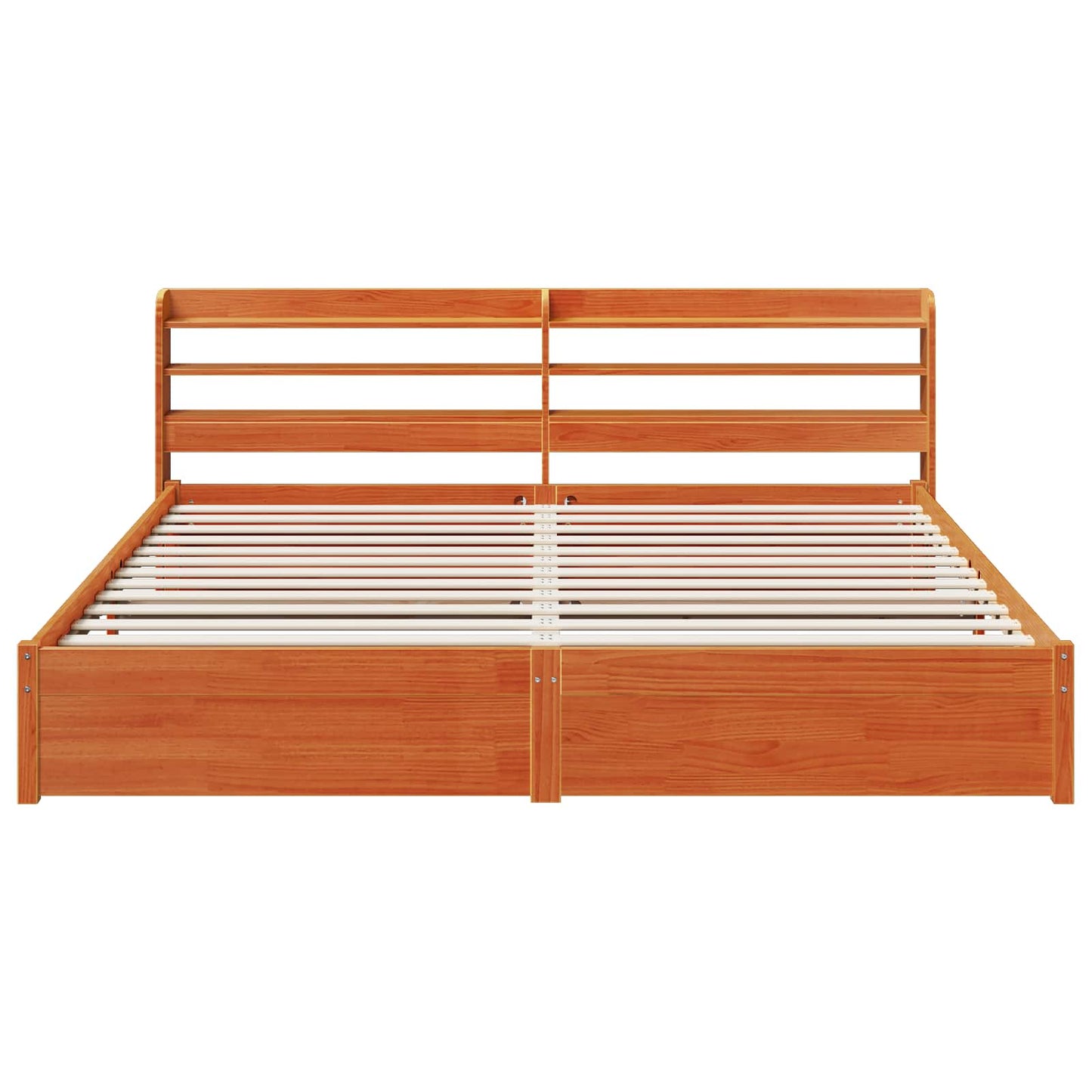 Sengestamme med hodegjerde 2 pcs Vokset Brun Massiv furu