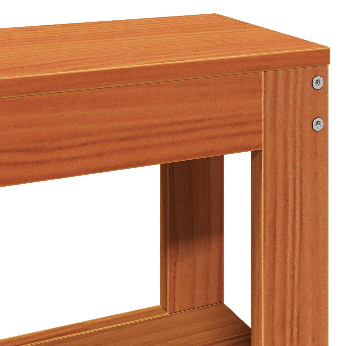 Sengestamme med hodegjerde 2 pcs Vokset Brun Massiv furu