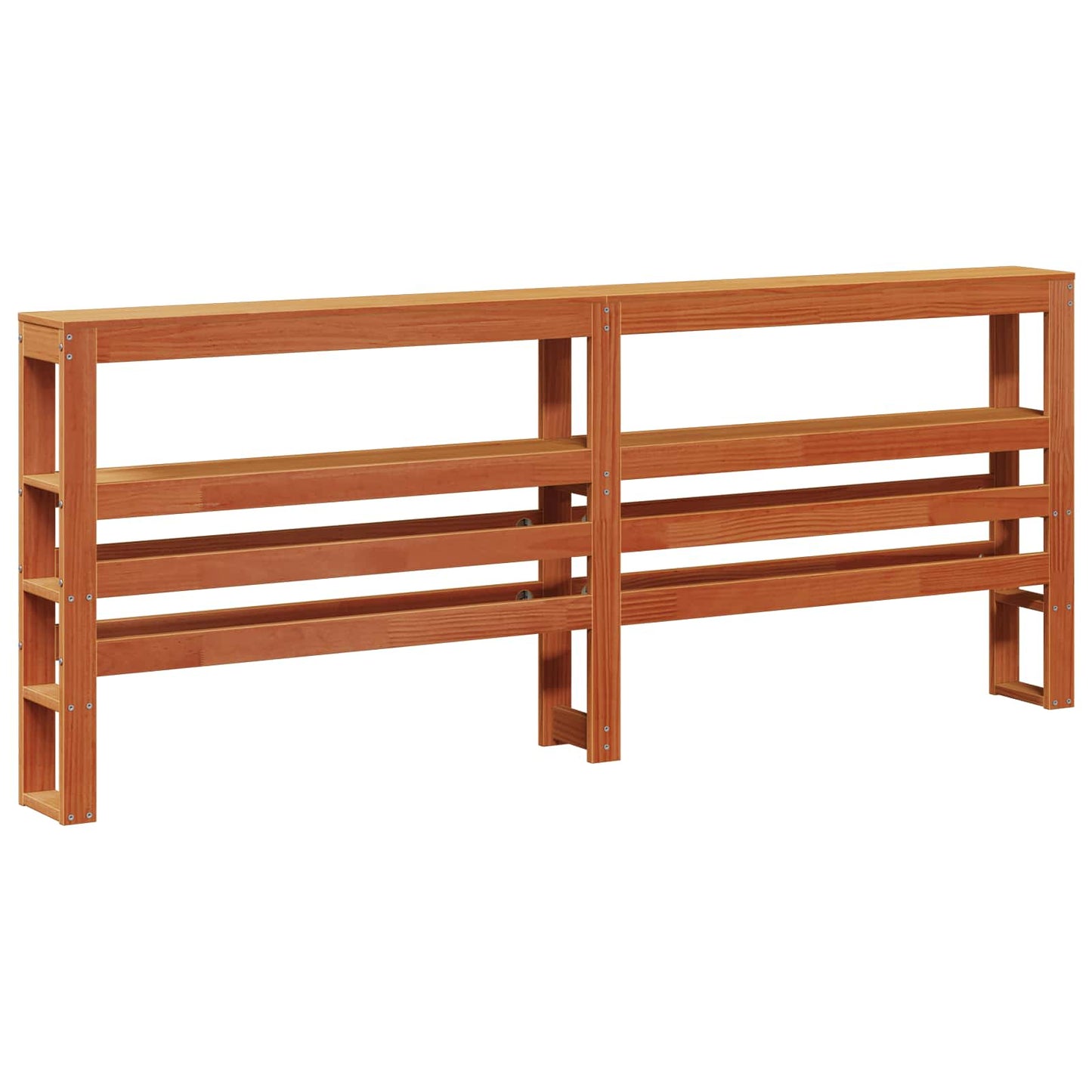 Sengestamme med hodegjerde 2 pcs Vokset Brun Massiv furu