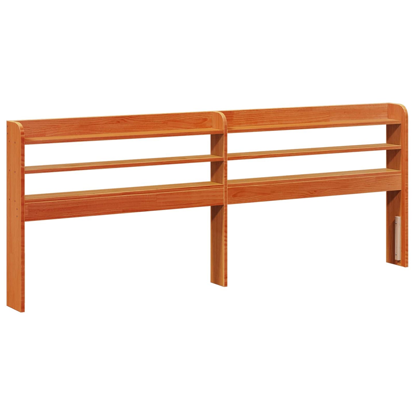 Sengestamme med hodegjerde 2 pcs Vokset Brun Massiv furu