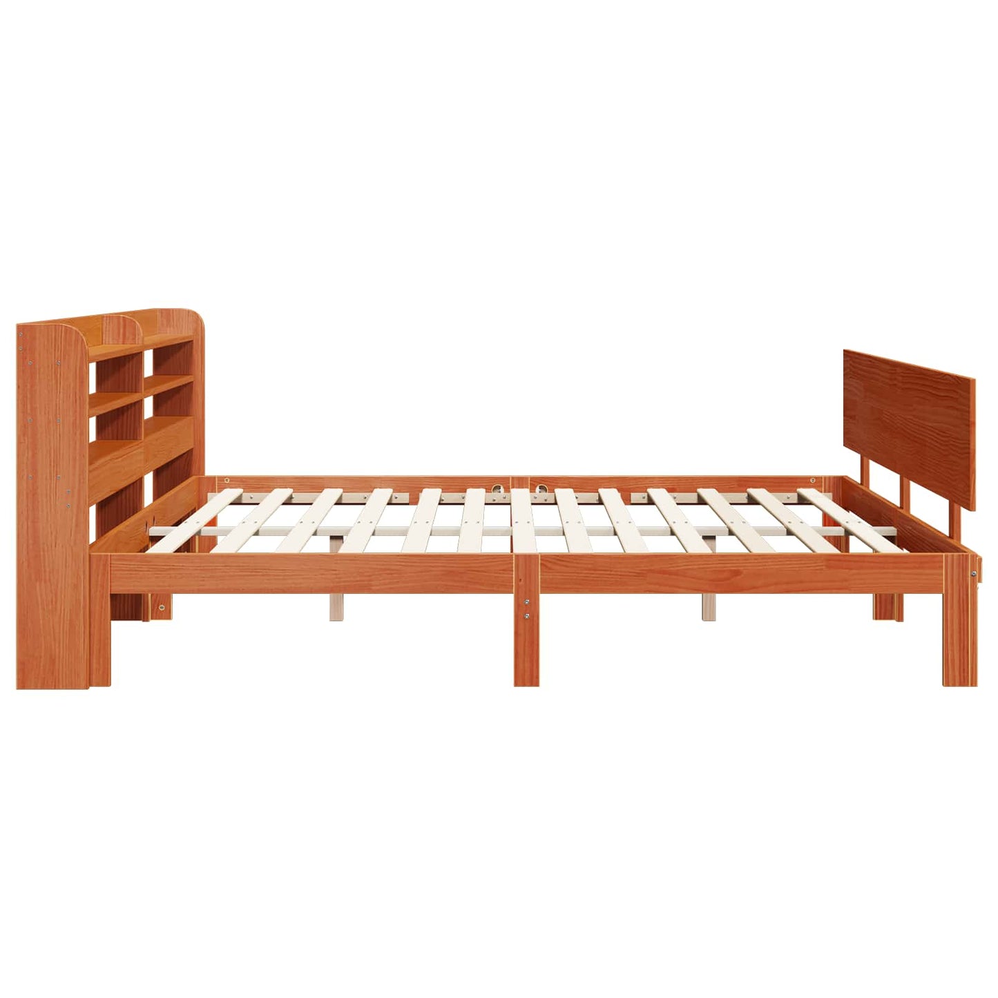 Sengestamme med hodegjerde 2 pcs Vokset Brun Massiv furu