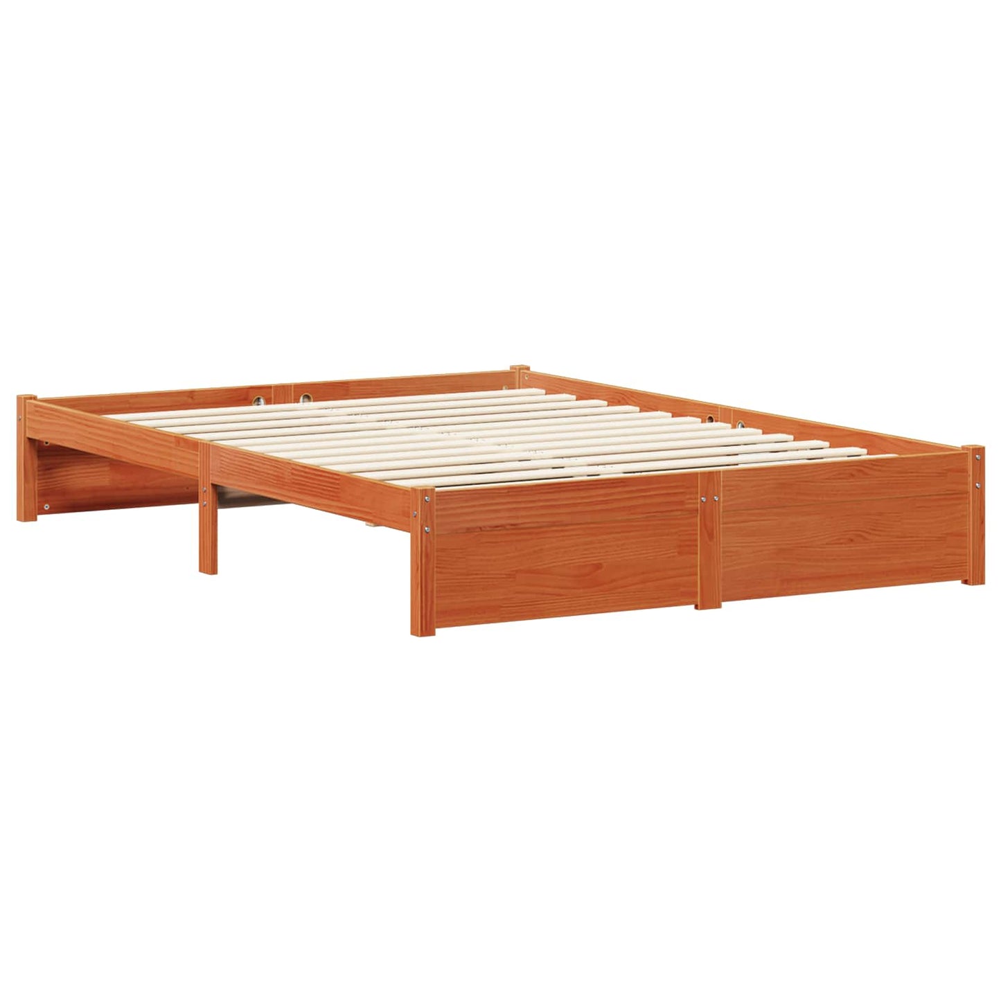 Sengestamme med hodegjerde 2 pcs Vokset Brun Massiv furu