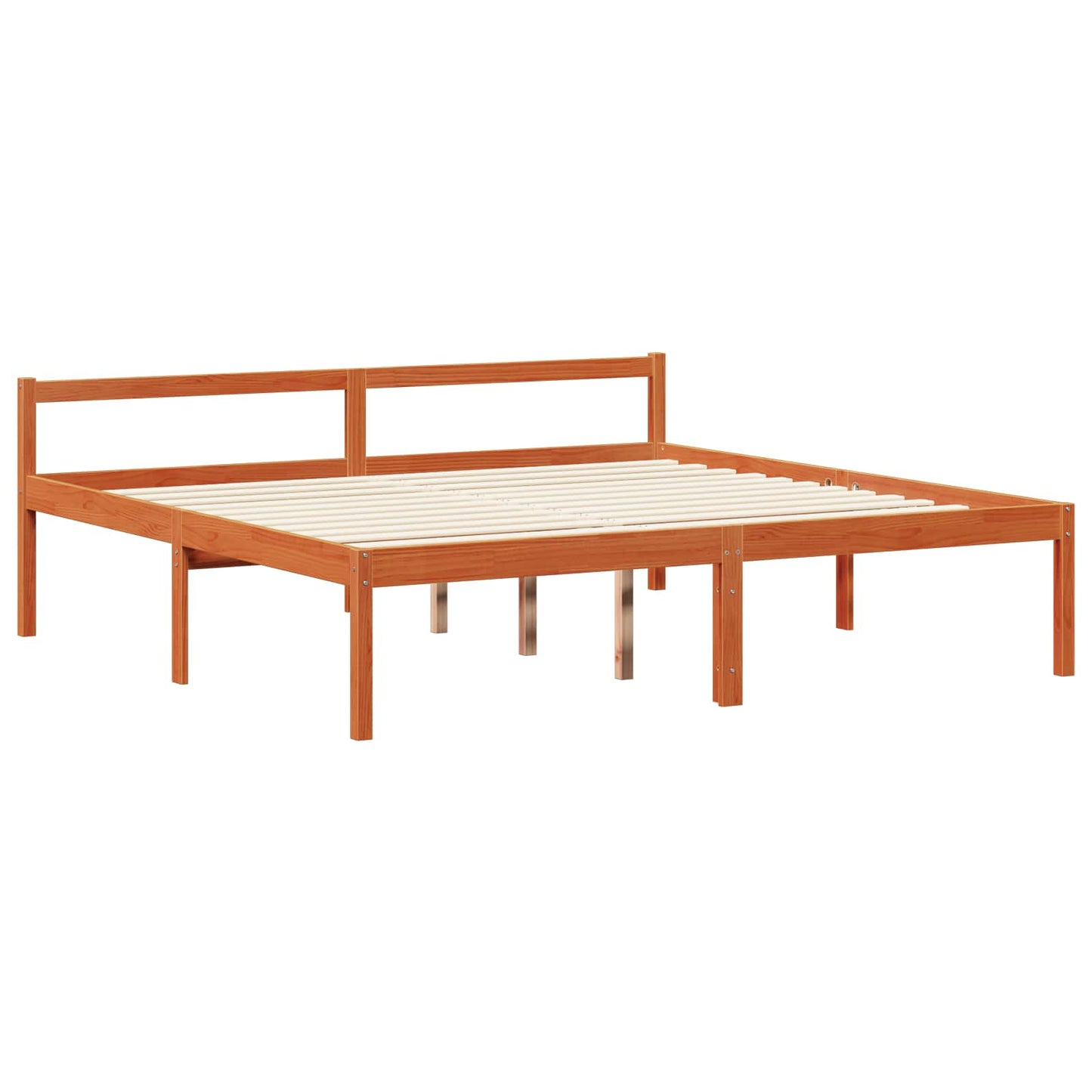 Sengestamme med hodegjerde 2 pcs Vokset Brun Massiv furu