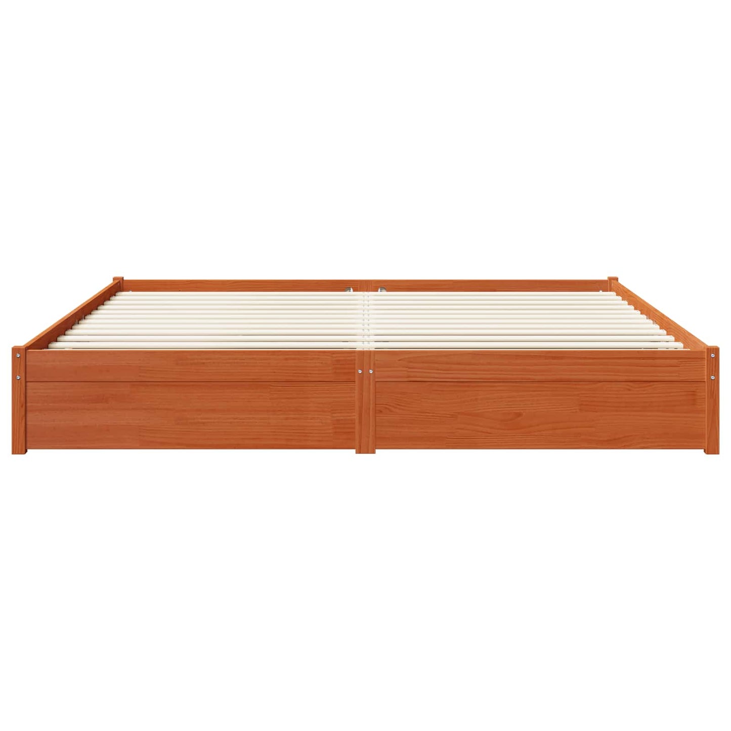 Sengestamme med skuff Vokset Brun 180 x 200 cm Massiv furu