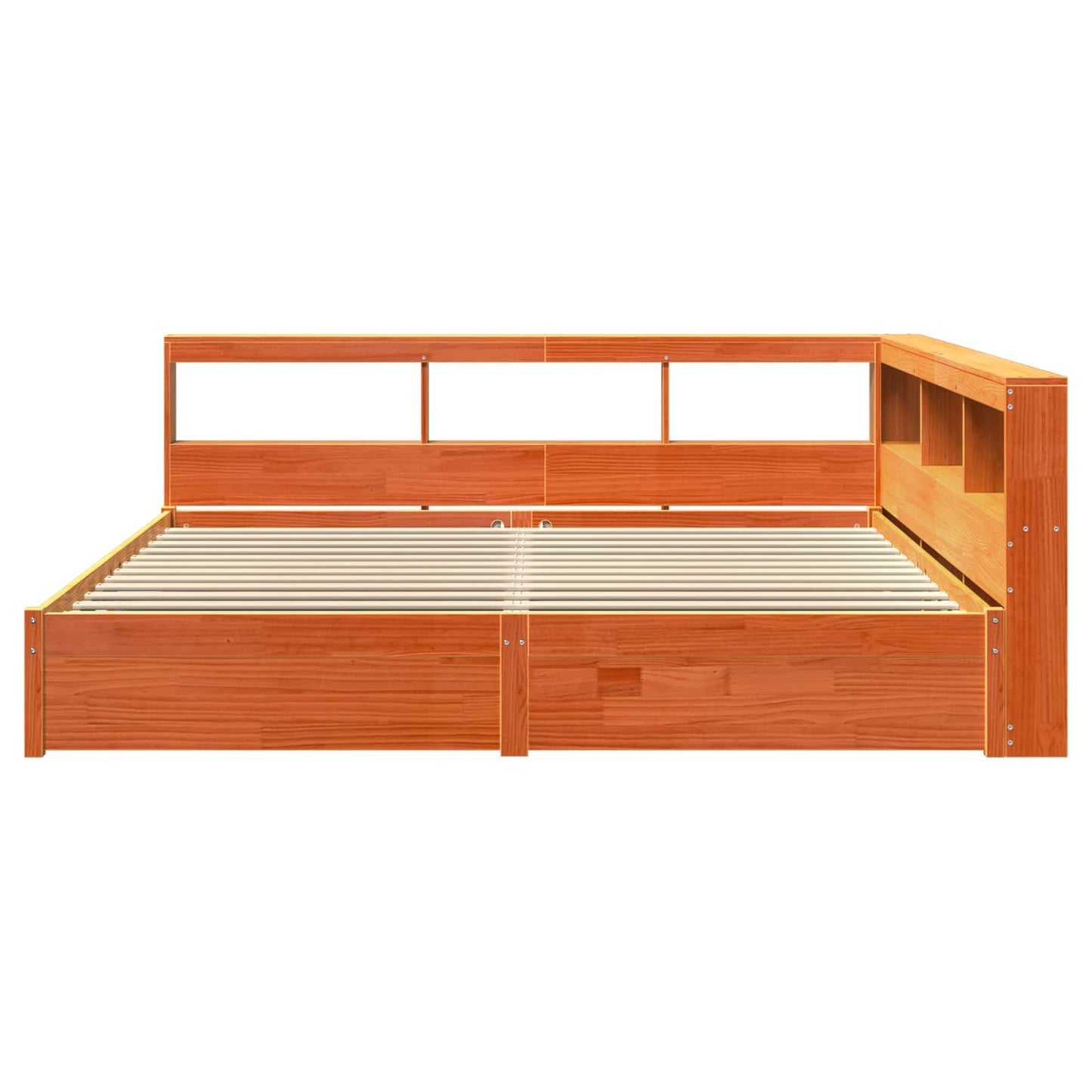 Bokhylle Seng 2 pcs Vokset Brun 200 x 200 cm Massiv furu