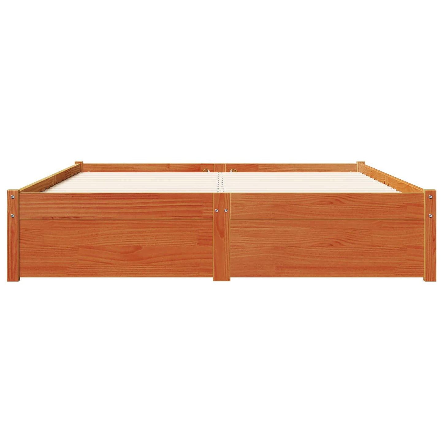 Sengestamme med skuff Vokset Brun 160 x 200 cm Massiv furu