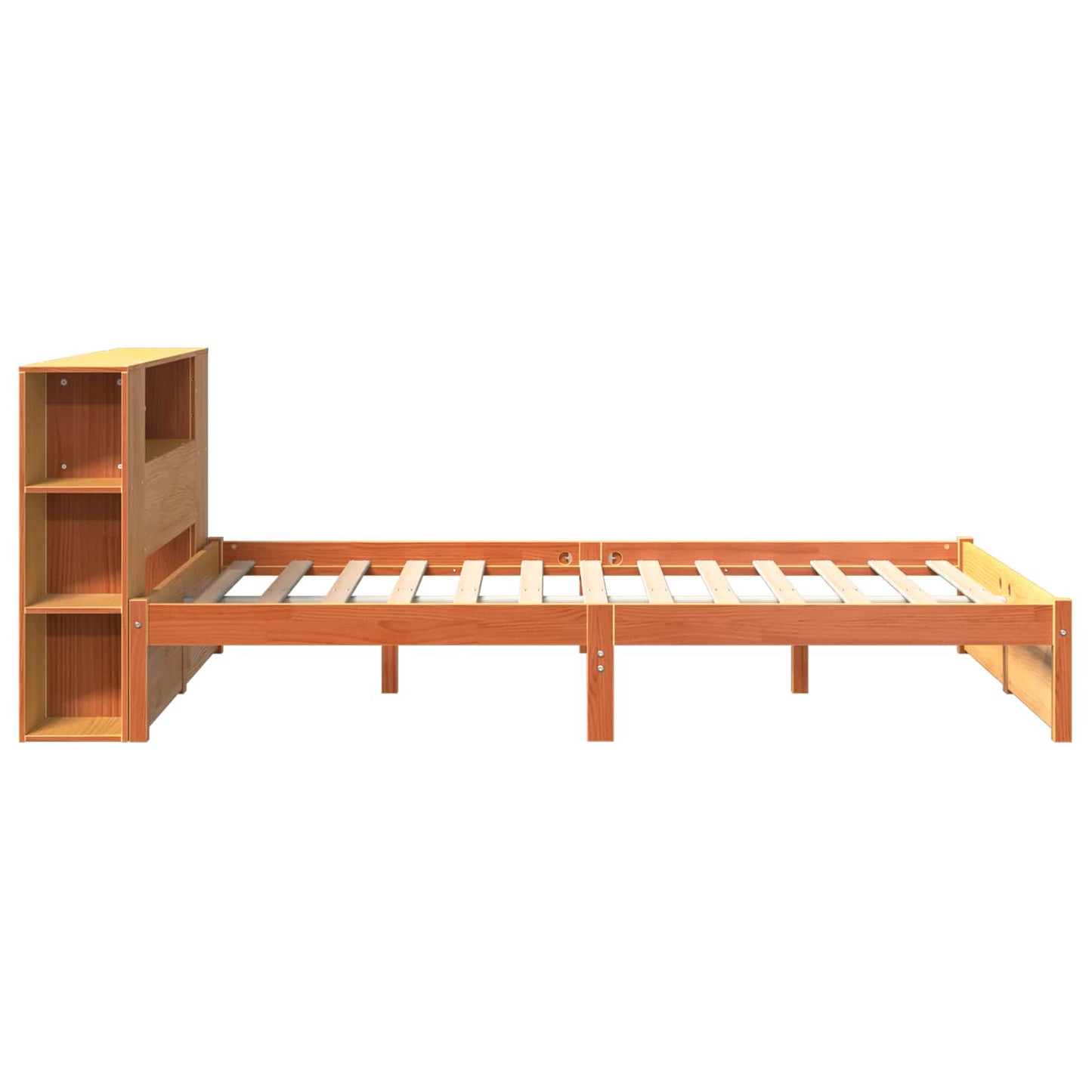 Sengramme med oppbevaringshodegavl 2 pcs Vokset Brun