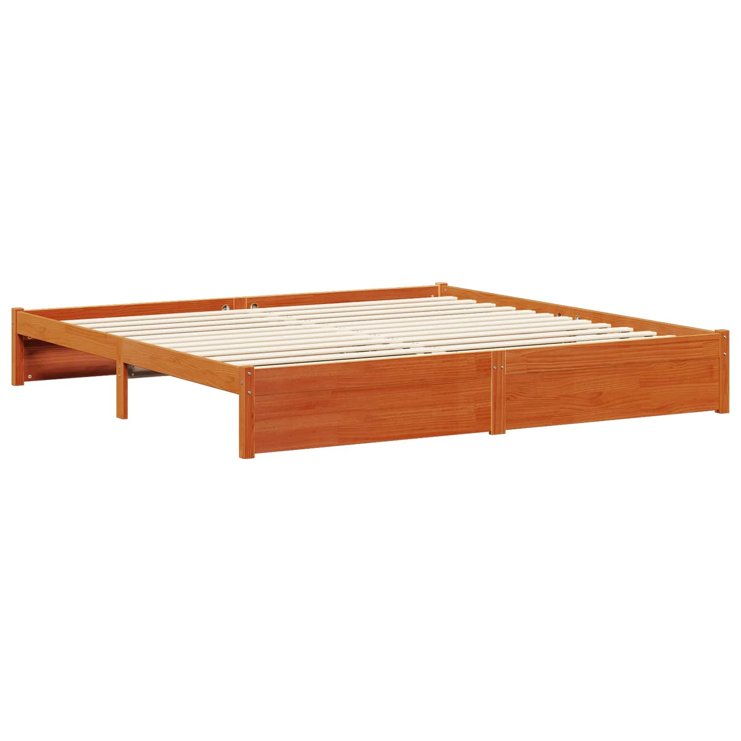 Sengestamme med hodegjerde Vokset Brun 180 x 200 cm Massiv furu
