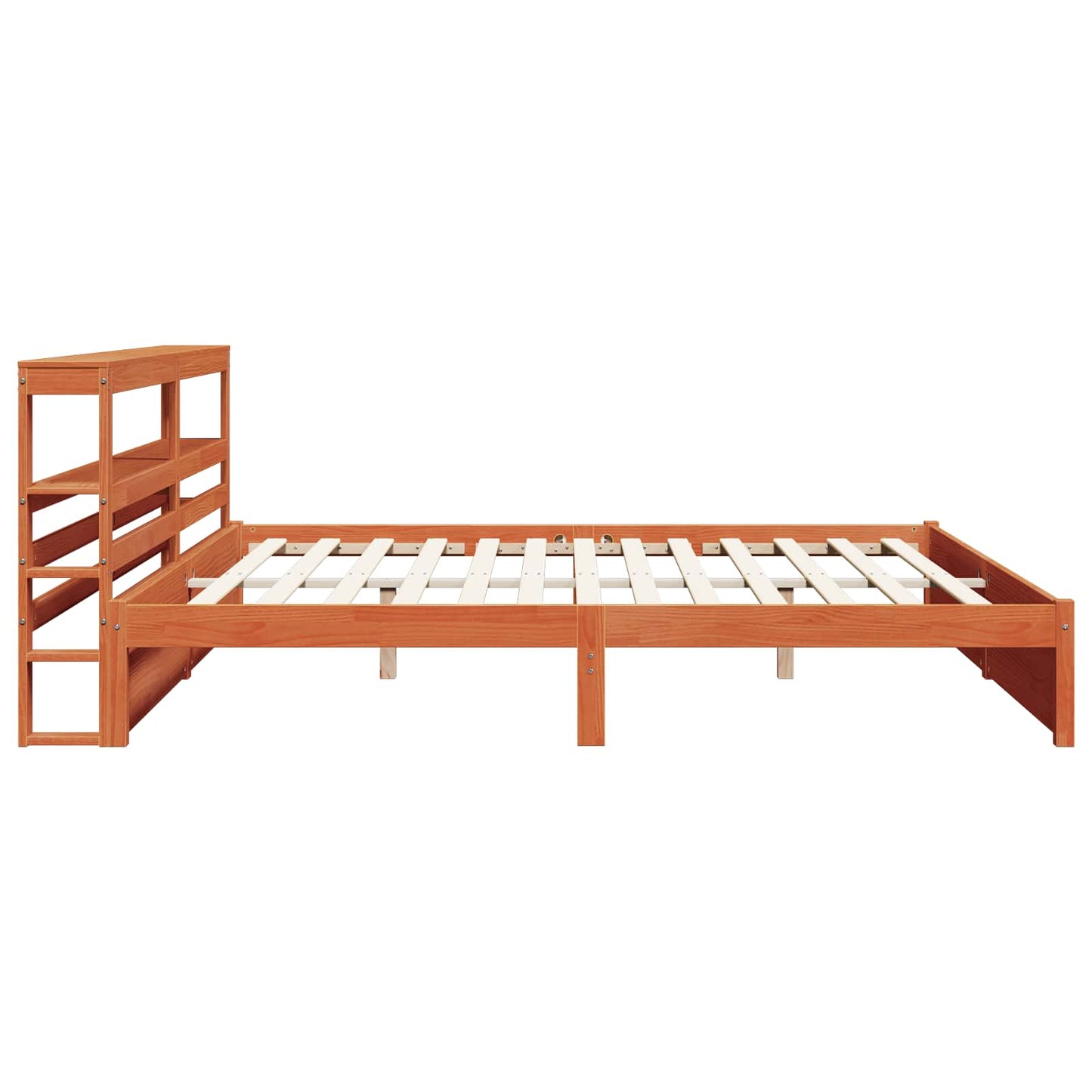Sengestamme med hodegjerde Vokset Brun 180 x 200 cm Massiv furu
