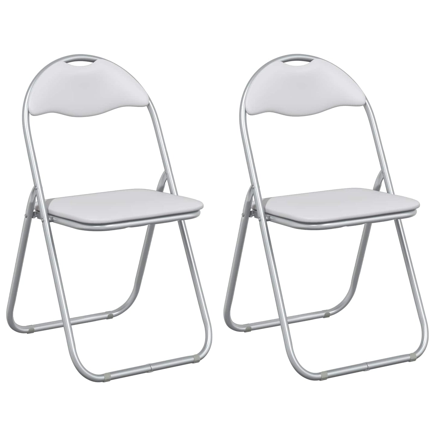 Sammenleggbart stol 2 pcs Hvit og Grå 48 x 43,5 x 81 cm