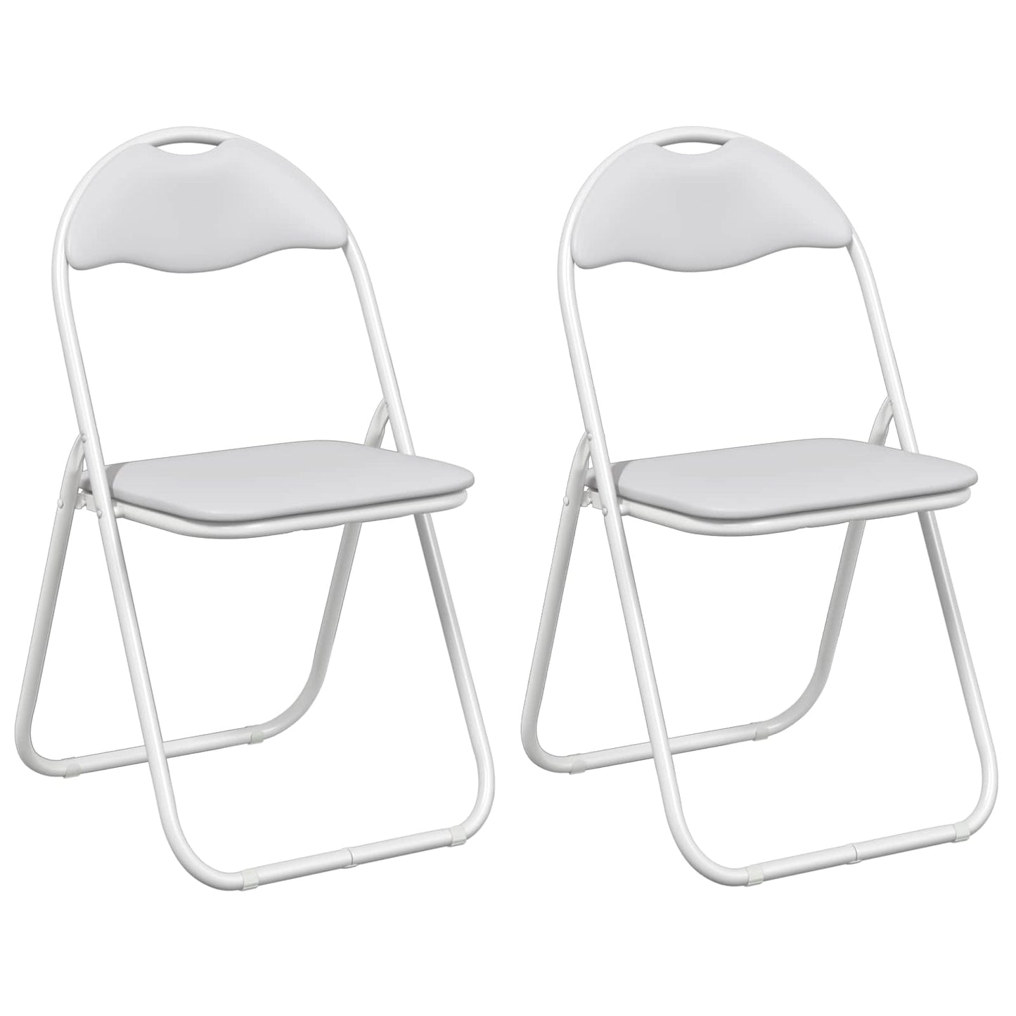Sammenleggbart stol 2 pcs Kunstlær Hvit 48 x 43,5 x 81 cm
