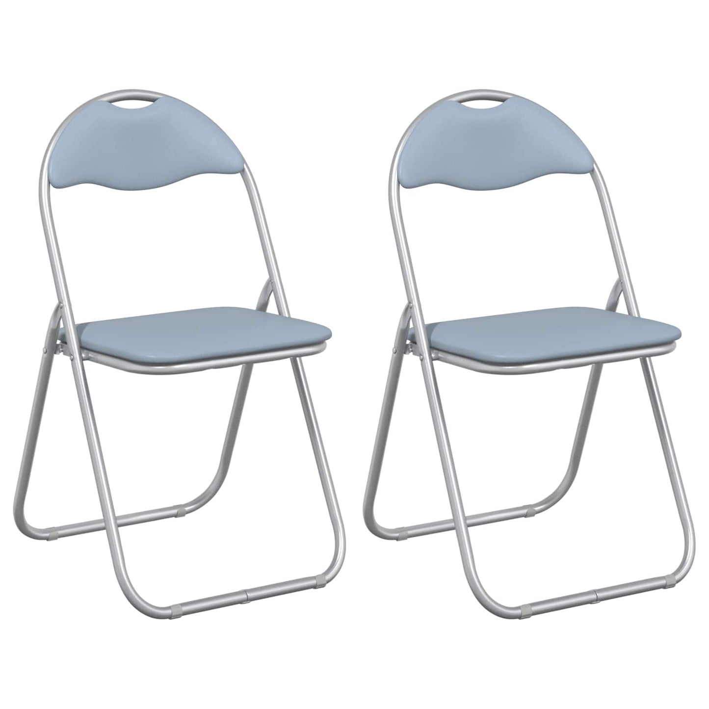 Sammenleggbart stol 2 pcs Grå 48 x 43,5 x 81 cm Kunstlær