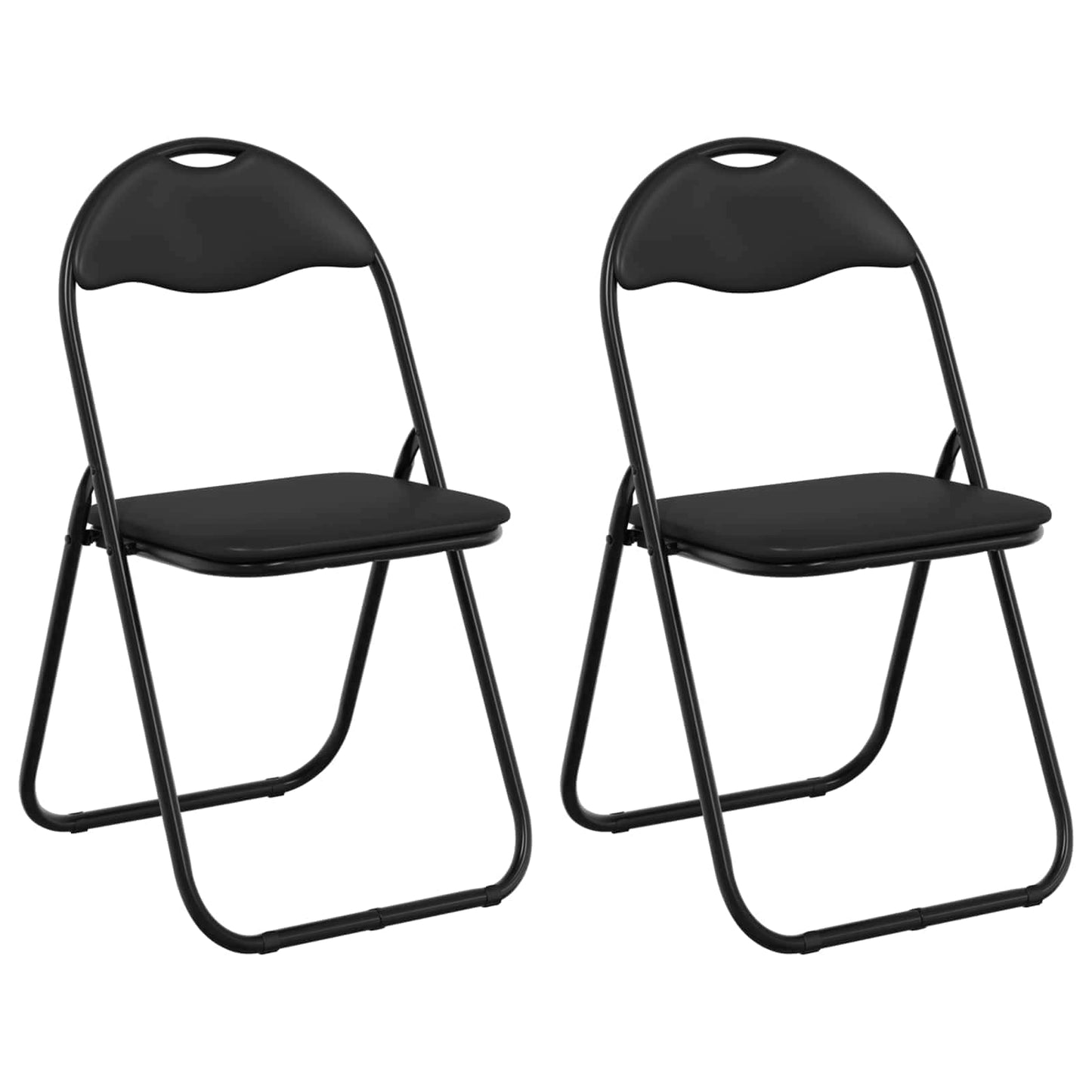 Sammenleggbart stol 2 pcs Svart 48 x 43,5 x 81 cm Kunstlær