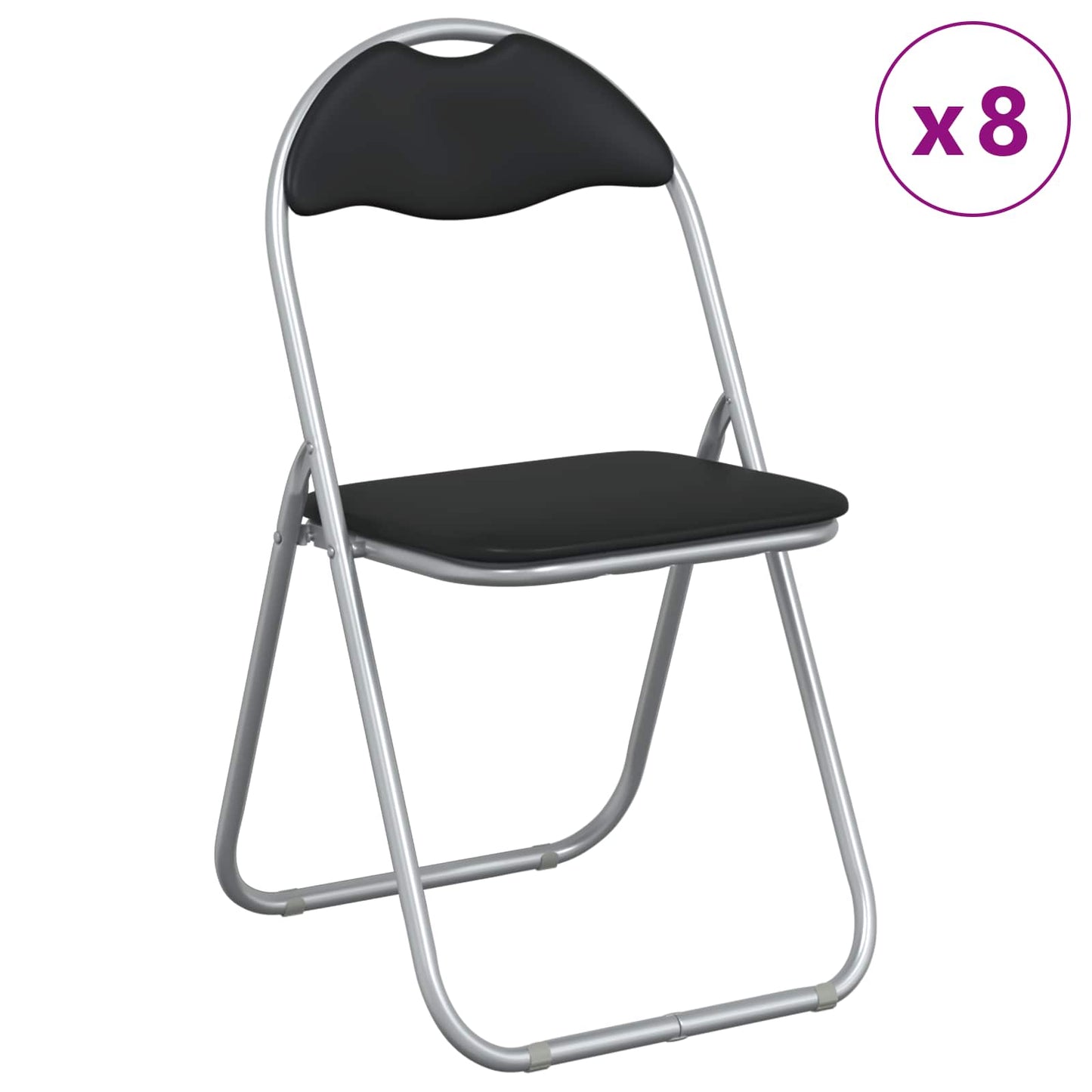 Sammenleggbart stol 8 pcs Svart og Grå 48 x 43,5 x 81 cm