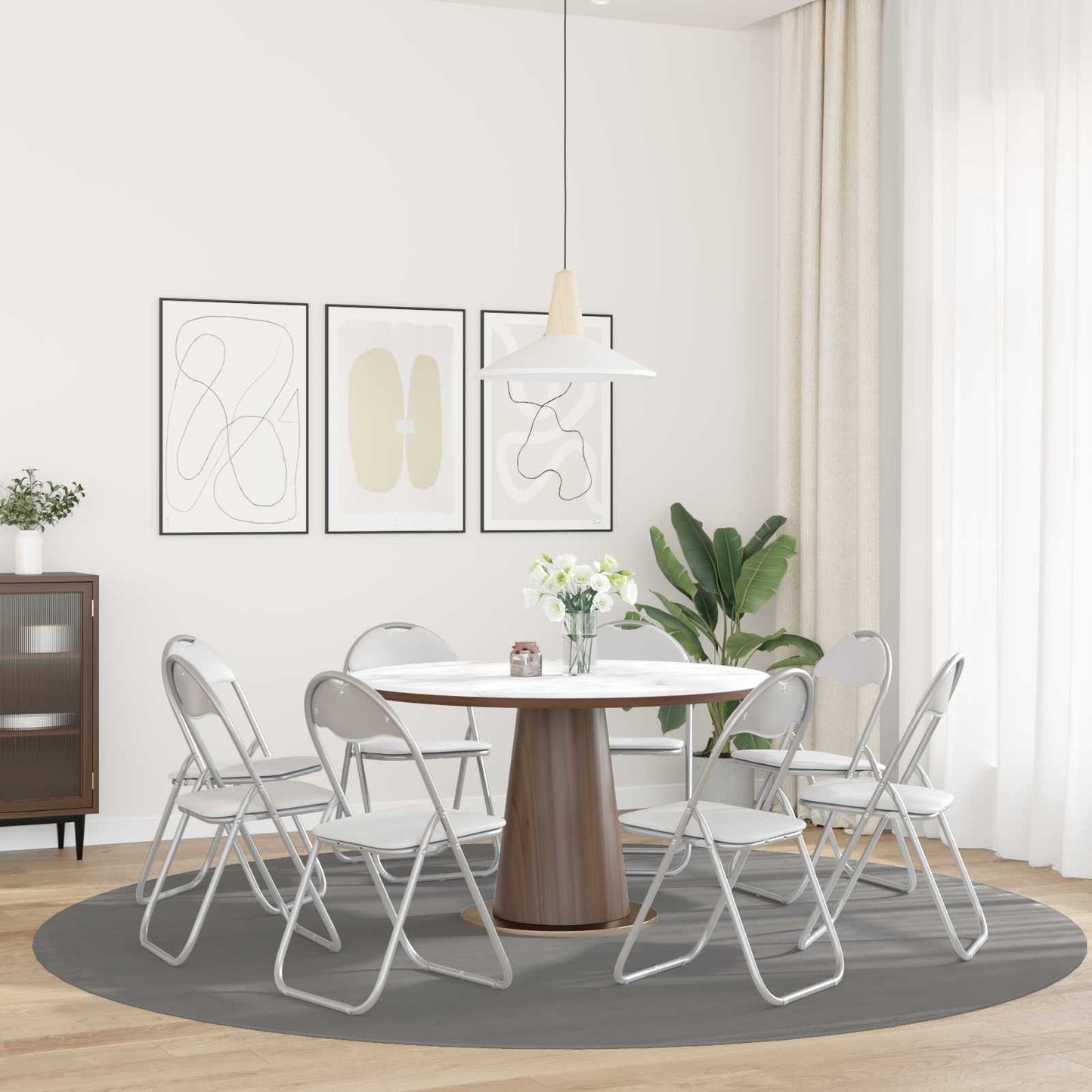 Sammenleggbart stol 8 pcs Hvit og Grå 48 x 43,5 x 81 cm