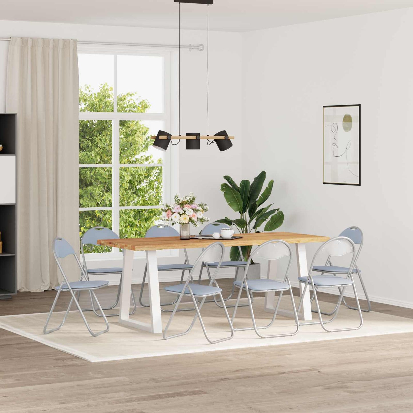 Sammenleggbart stol 8 pcs Grå 48 x 43,5 x 81 cm Kunstlær