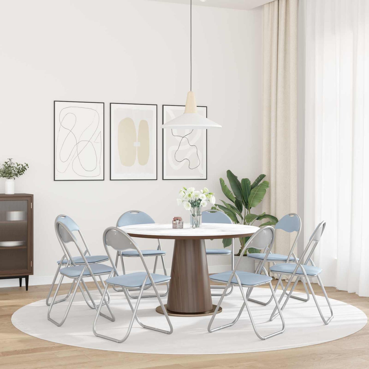 Sammenleggbart stol 8 pcs Grå 48 x 43,5 x 81 cm Kunstlær