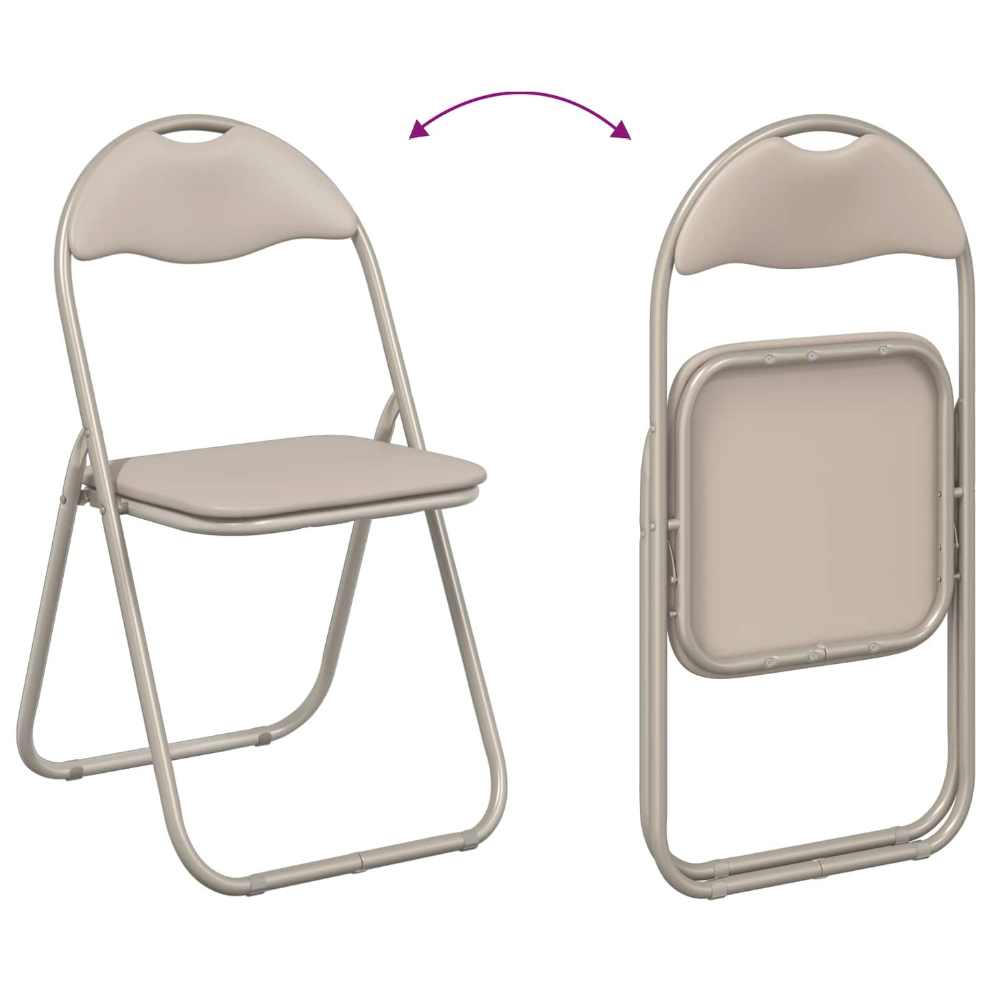Sammenleggbart stol 8 pcs sand 48 x 43,5 x 81 cm Kunstlær