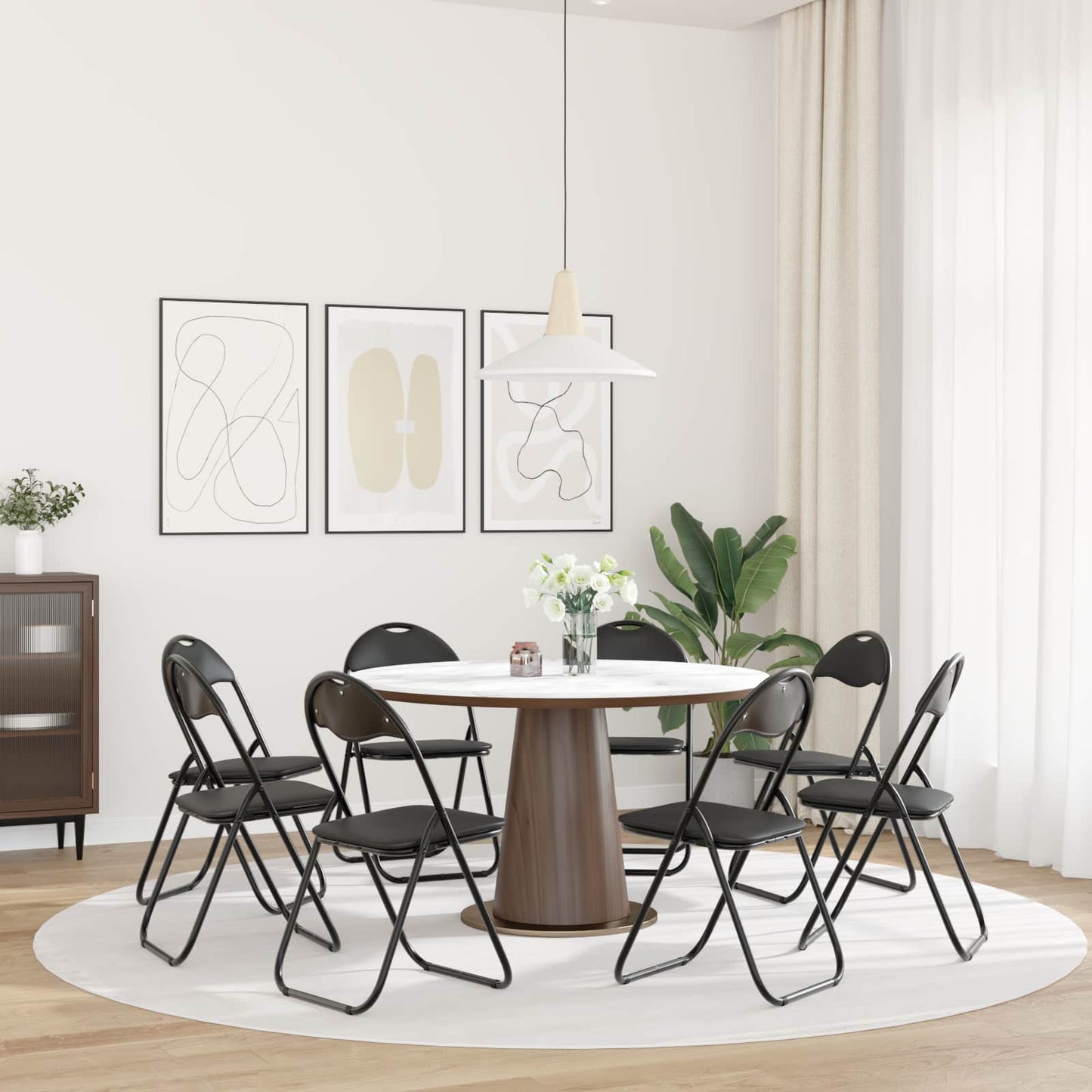 Sammenleggbart stol 8 pcs Svart 48 x 43,5 x 81 cm Kunstlær