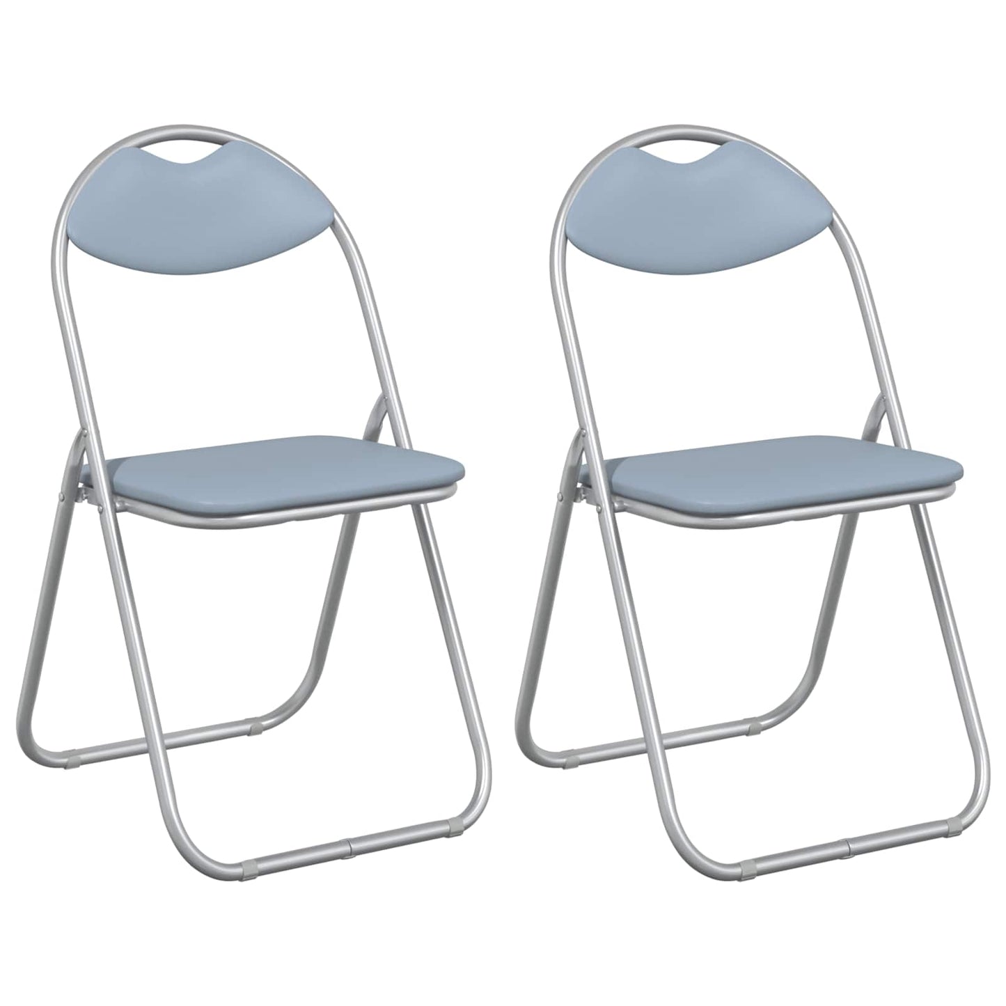 Samlebar Dinning Stol 2 pcs Grå 48 x 43,5 x 81 cm PVC stål vidaXL