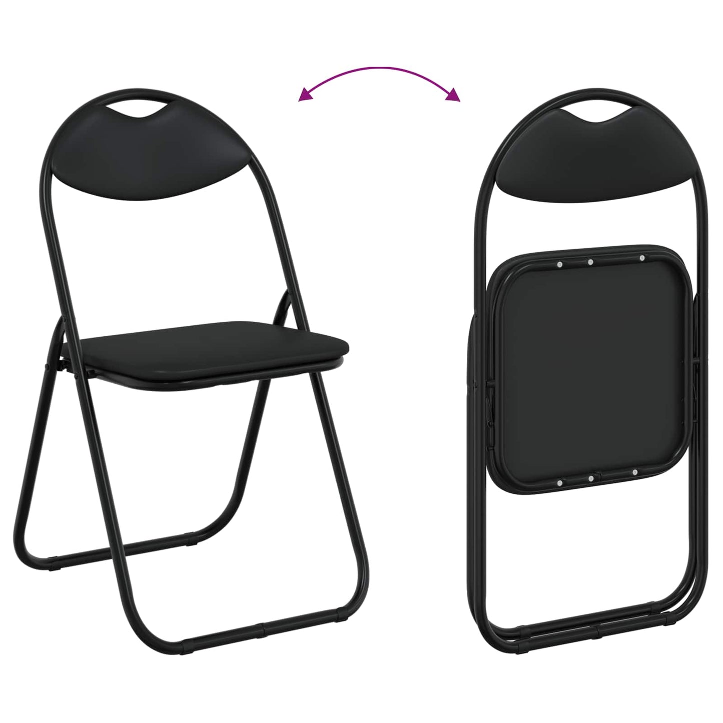 Samlebar Dinning Stol 2 pcs Svart 48 x 43,5 x 81 cm PVC stål vidaXL