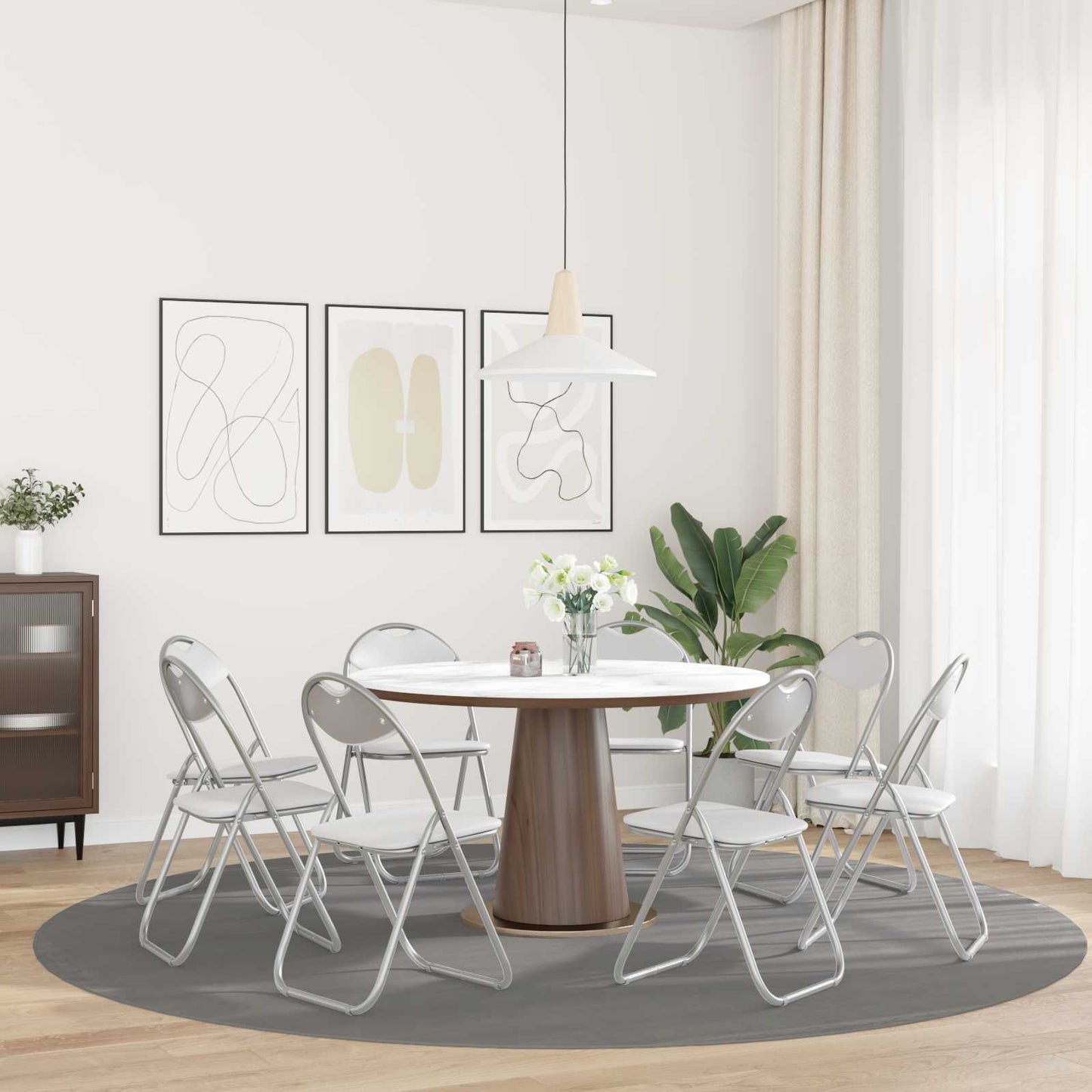 Samlebar Dinning Stol 8 pcs Hvit 48 x 43,5 x 81 cm PVC stål vidaXL