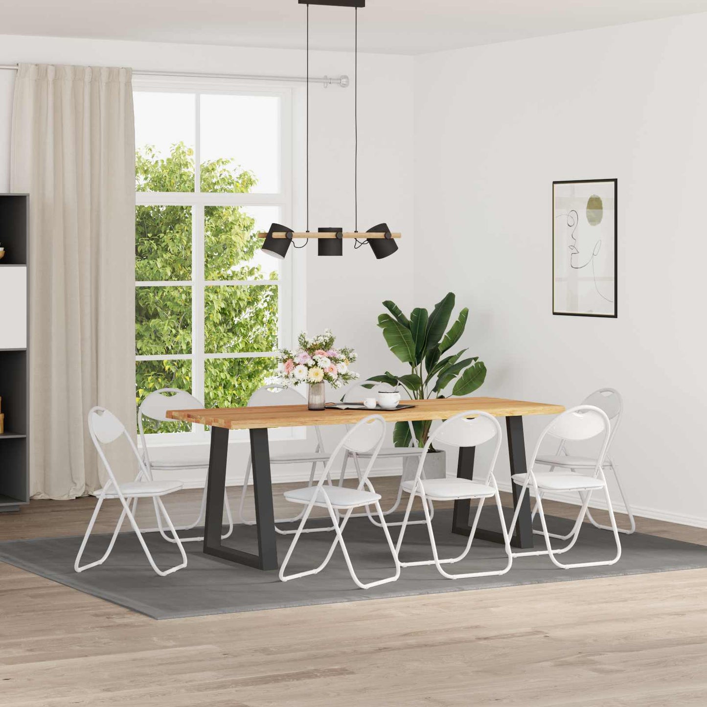 Samlebar Dinning Stol 8 pcs Hvit 48 x 43,5 x 81 cm PVC stål vidaXL