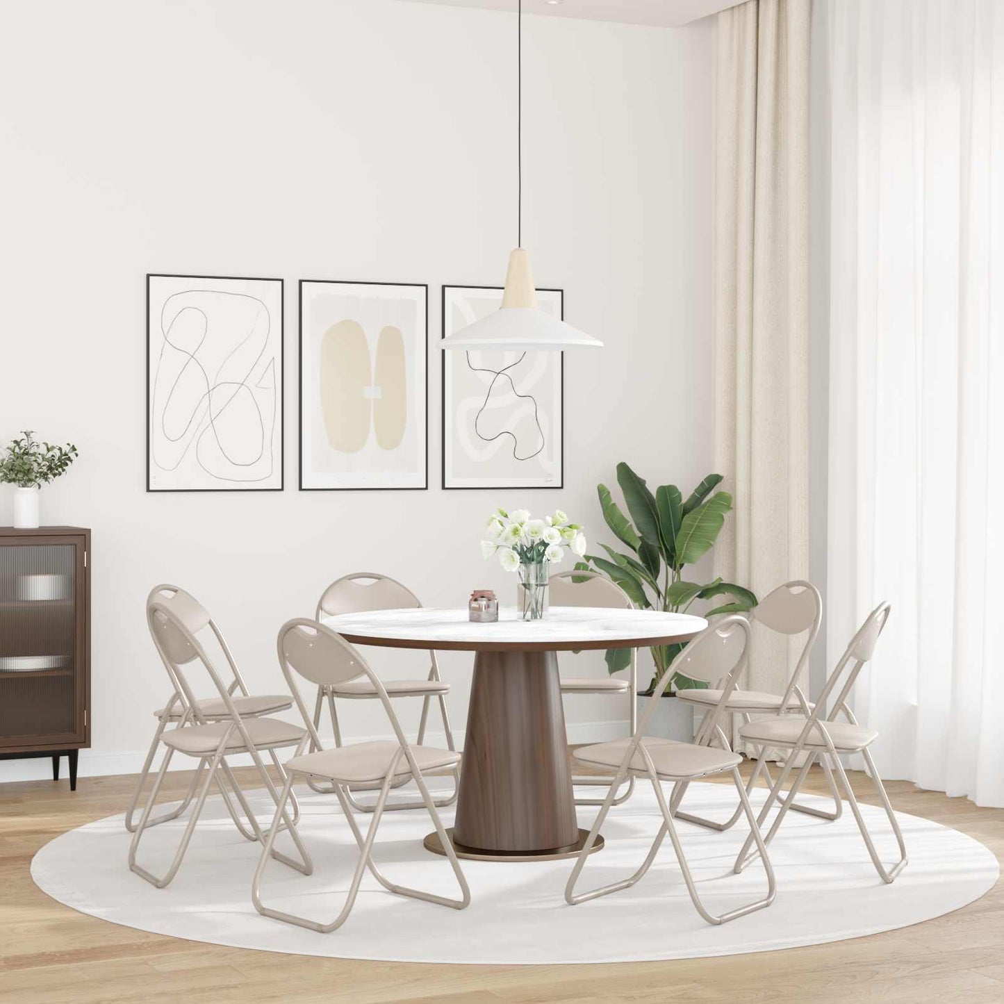 Samlebar Dinning Stol 8 pcs sand 48 x 43,5 x 81 cm PVC stål vidaXL